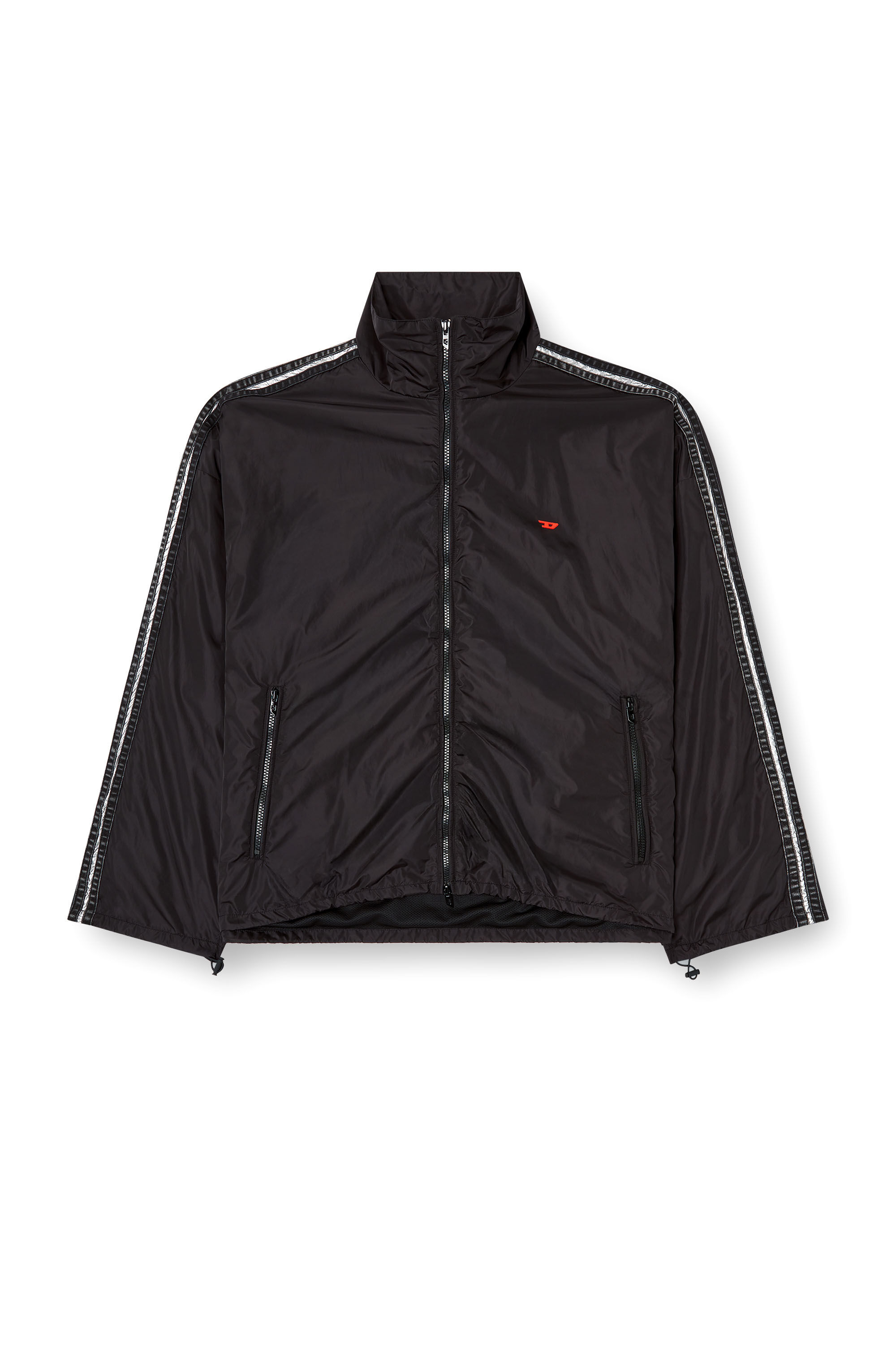 Diesel - J-CARON, Giacca sportiva in nylon con fasce in denim Uomo in Nero - 2