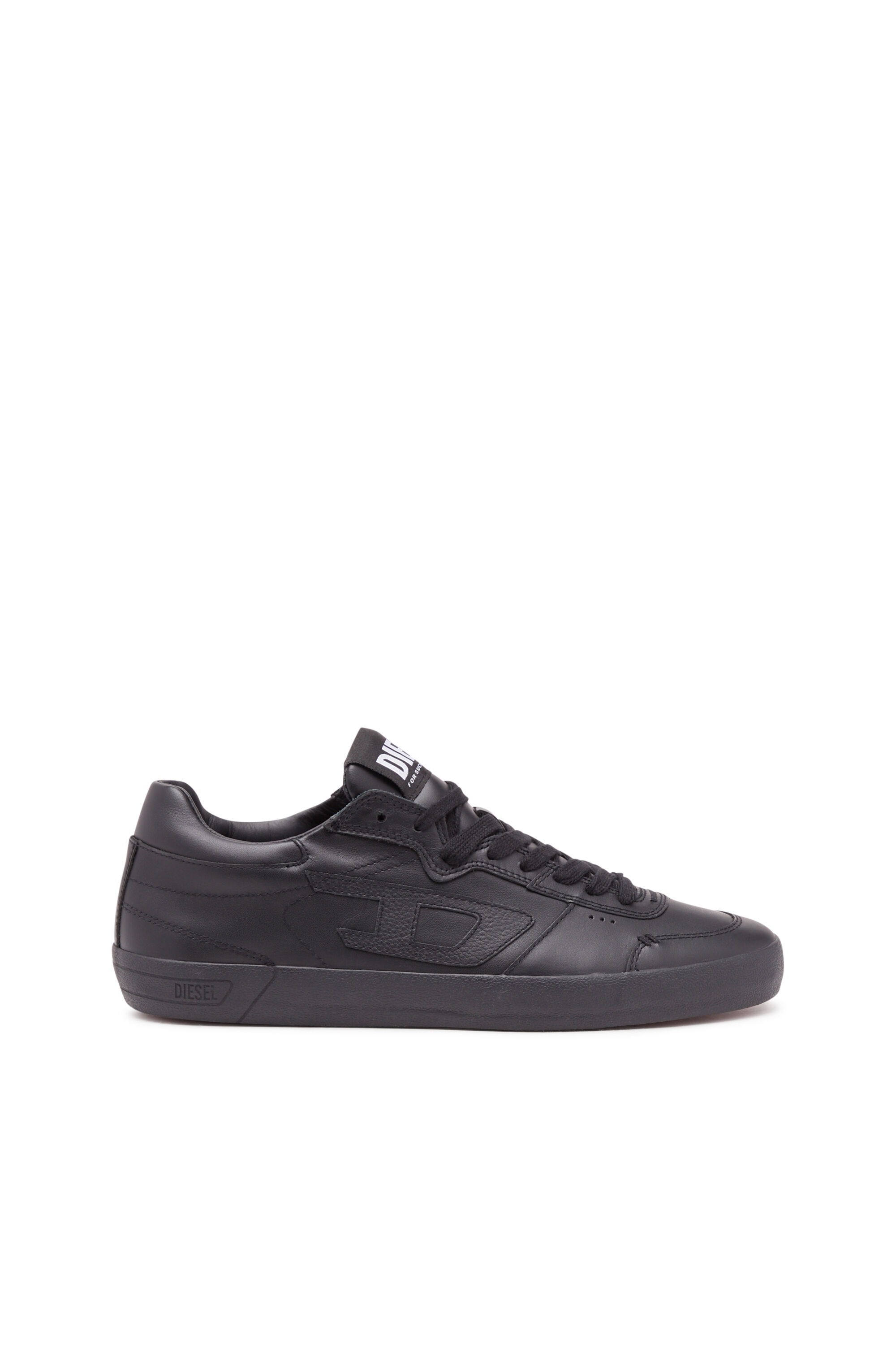 S Leroji Low Sneaker low top in pelle con logo D Uomo Nero Diesel