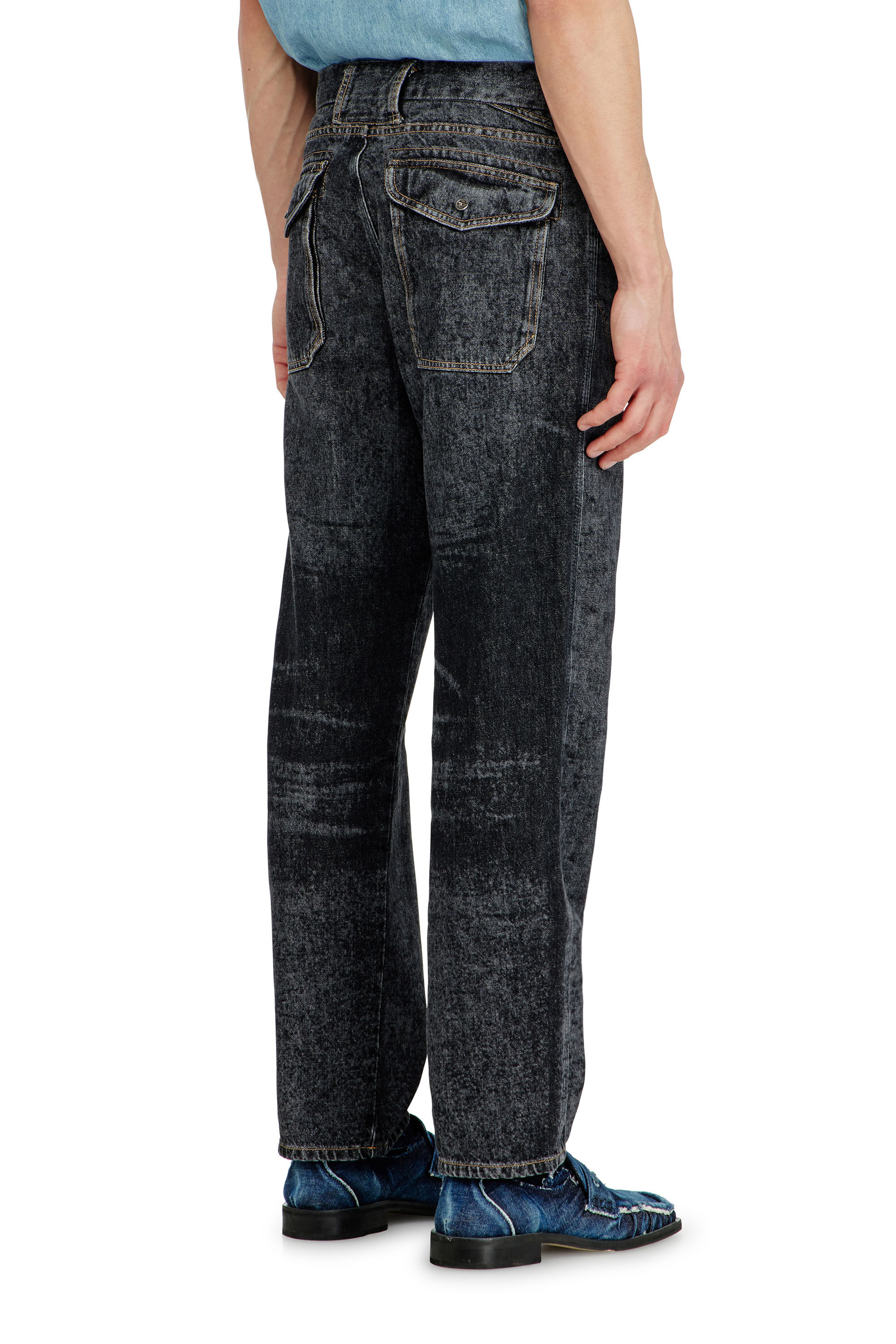 Diesel - Relaxed Jeans D-Marcus 09Q24 Uomo, Nero/Grigio scuro - Image 5