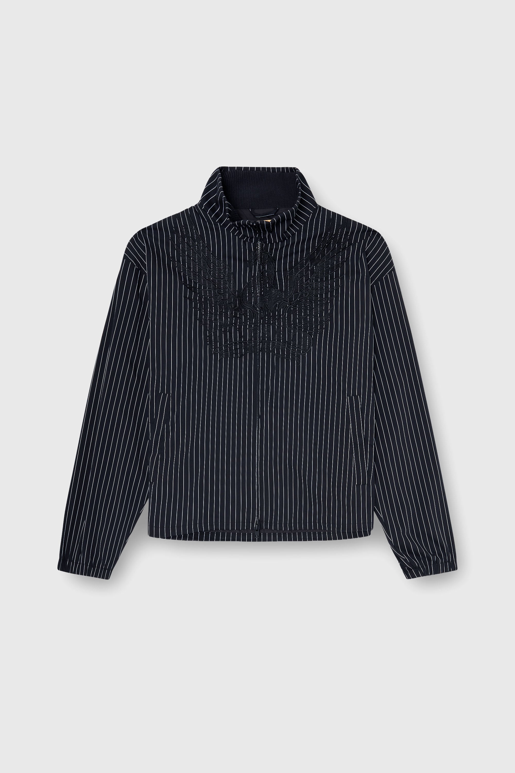Diesel - J-CORSAR-NJCA, Giacca in nylon a righe con ricamo fenice Uomo in Nero - 2