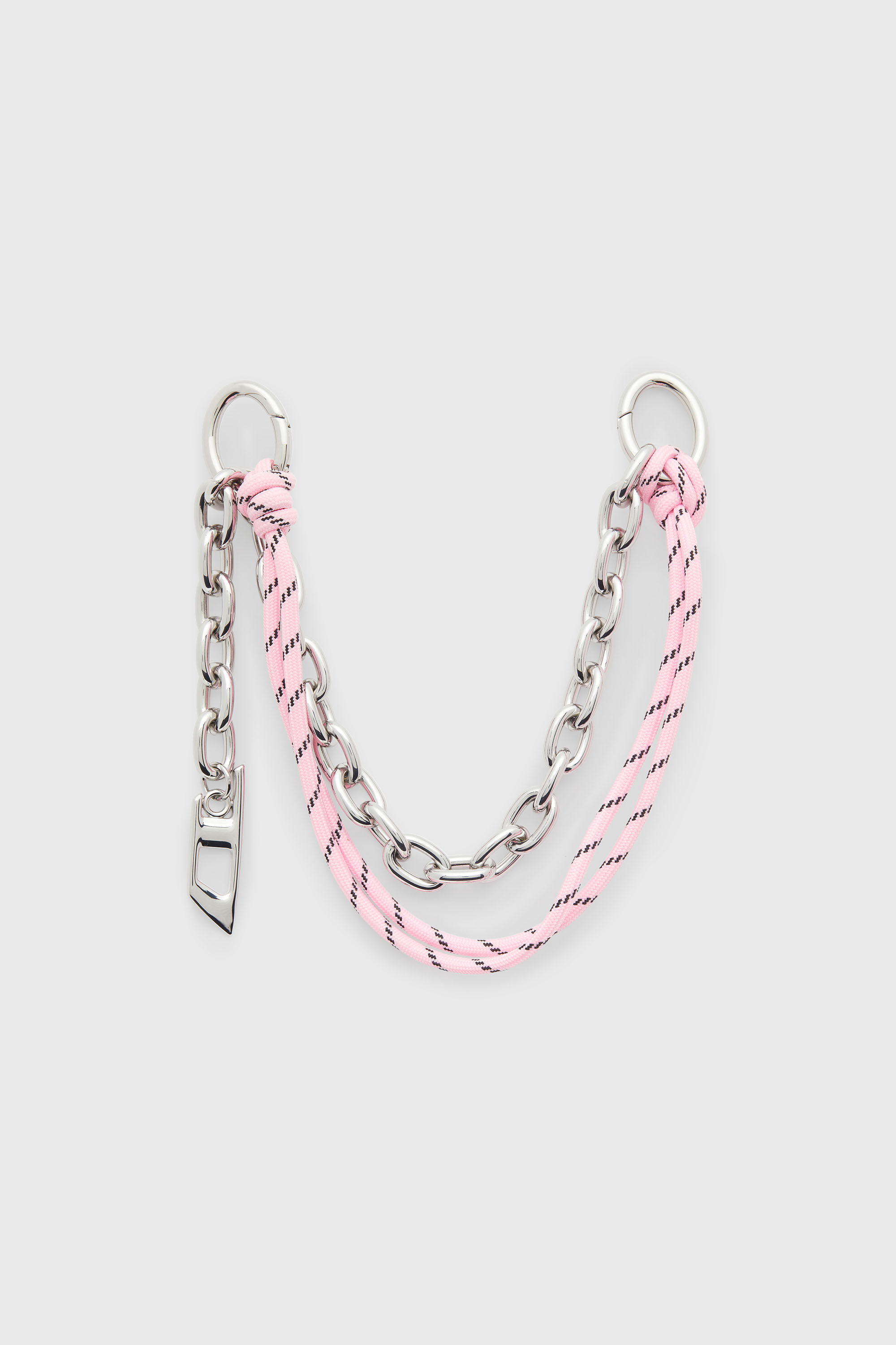 Diesel - CHAIN-D M, Ciondolo in metallo con catena e dettaglio corda Donna in Argento - 1