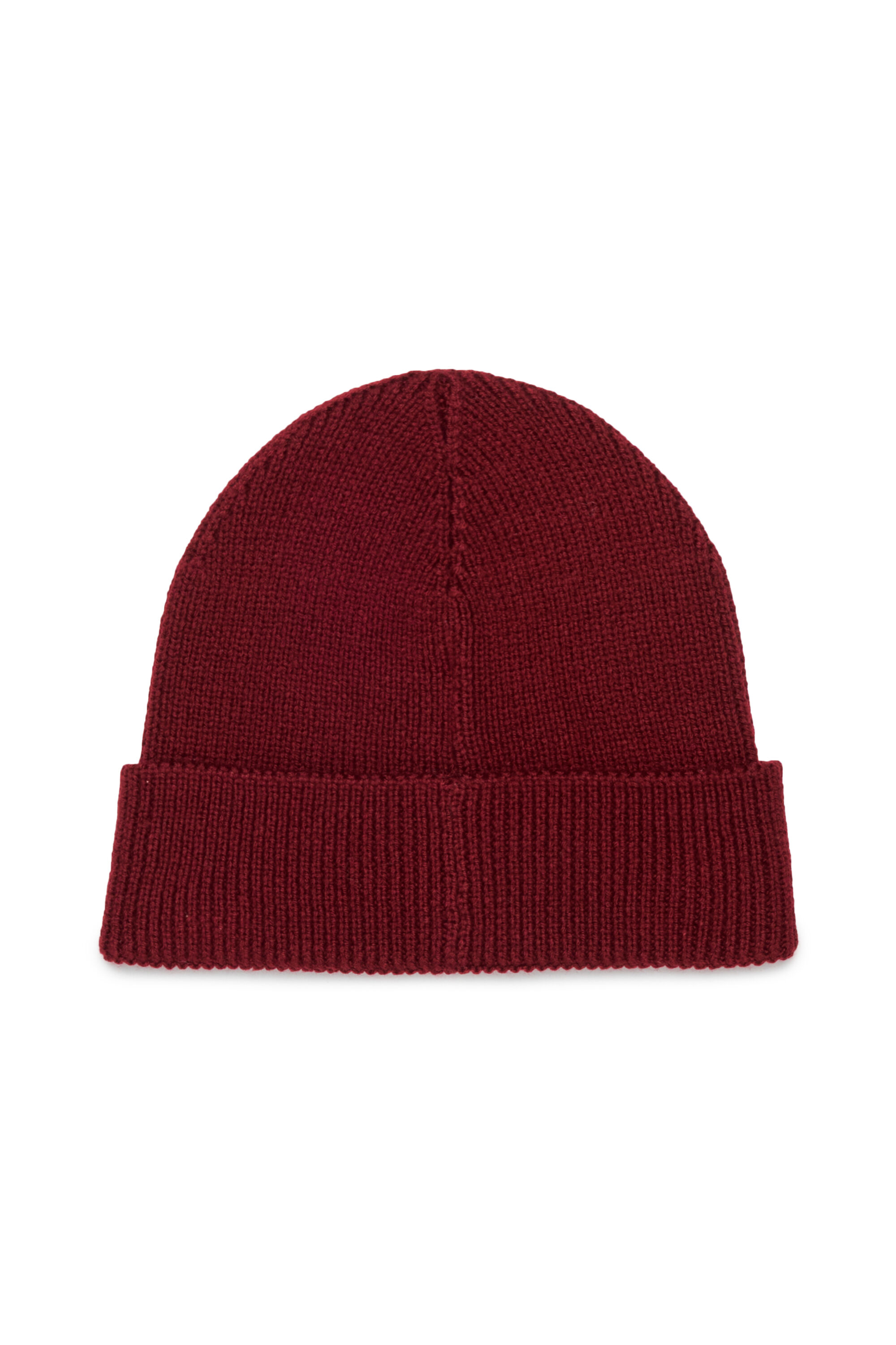 Diesel - FLOT, Berretto in misto lana con patch D logo Unisex in Rosso - 2