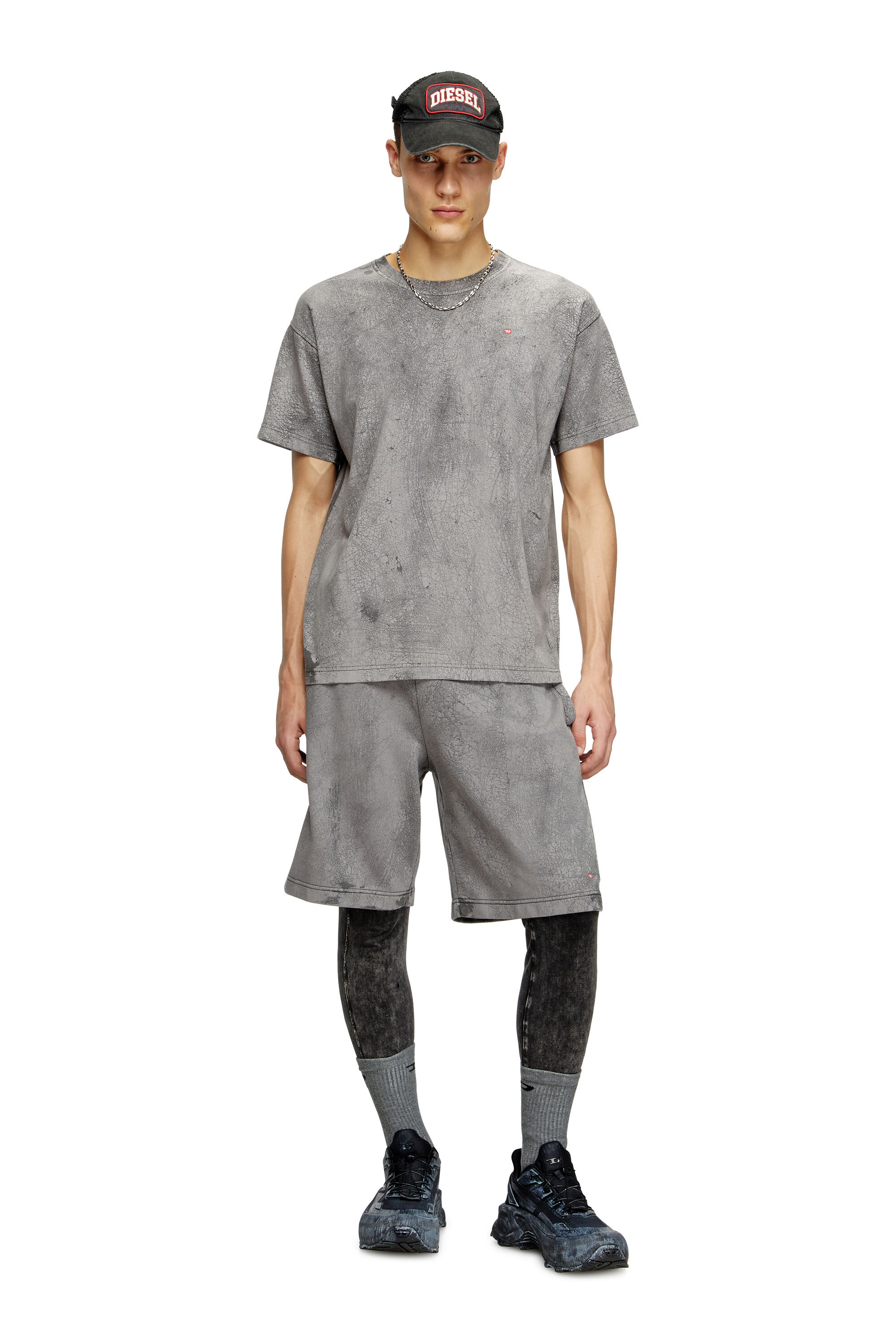 Diesel - T-NORM-T8, T-shirt in jersey cerato Uomo in Grigio - 1