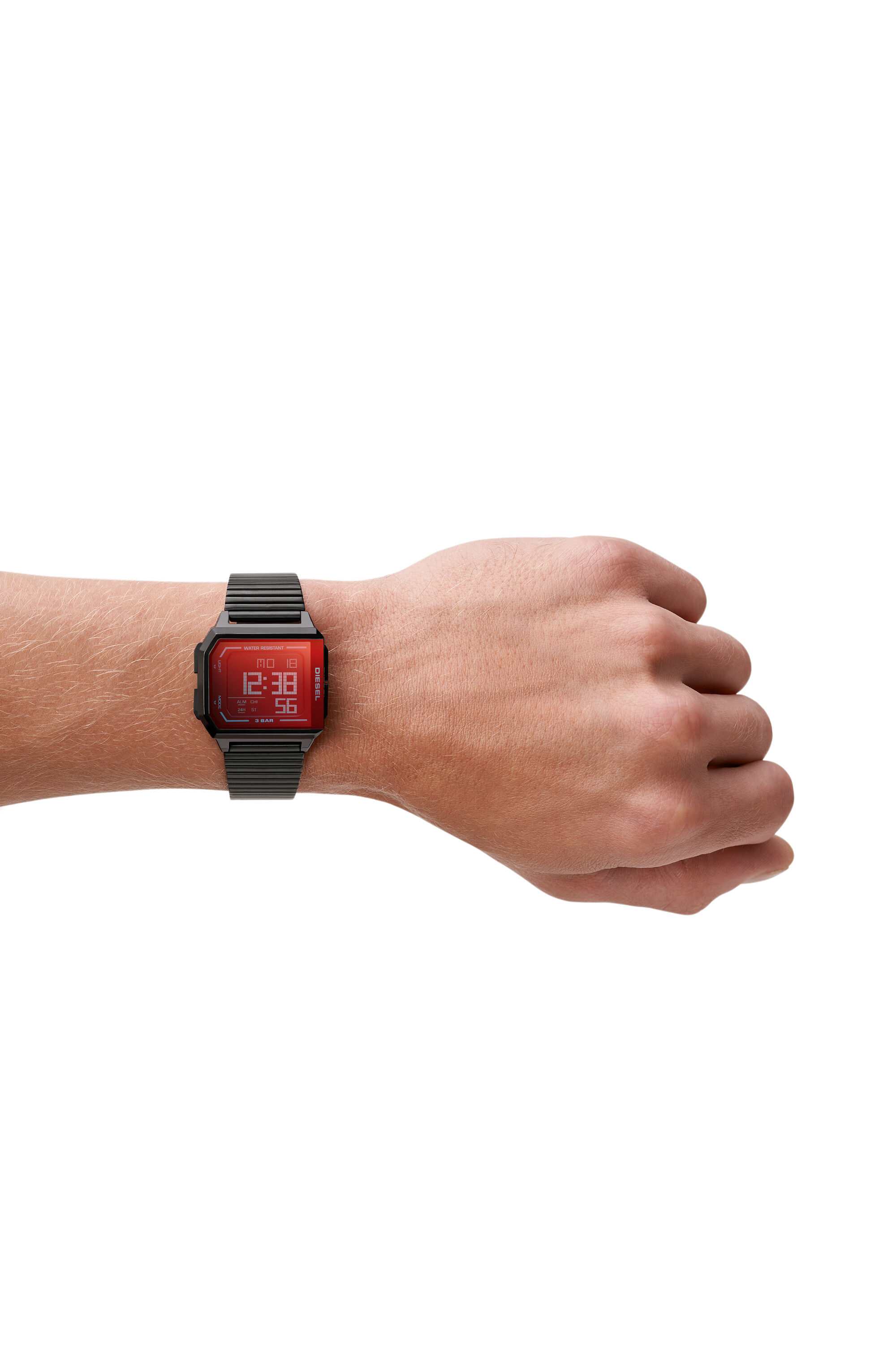DZ1970: Chopped digital black-tone stainless steel watch | Diesel