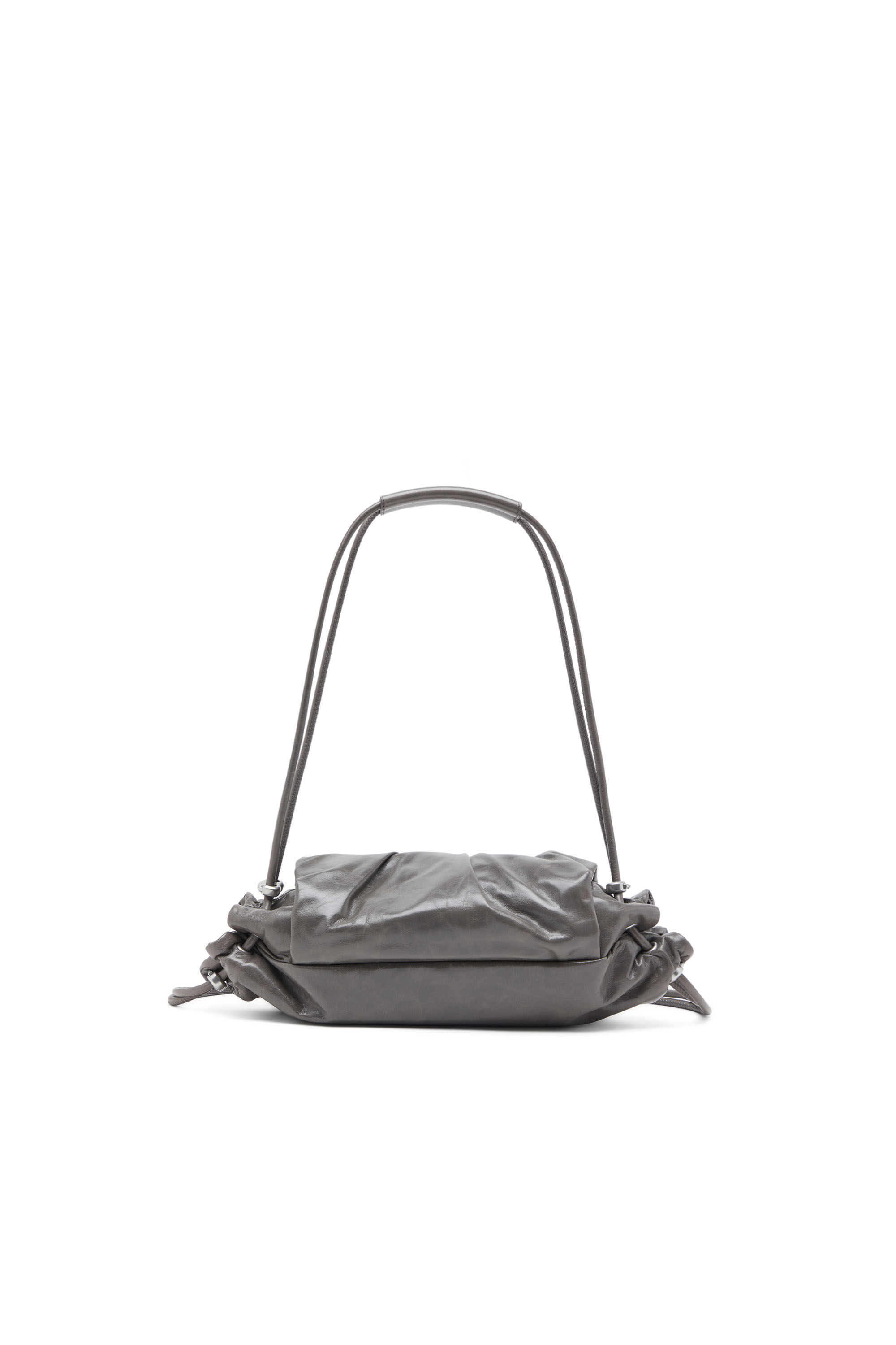 Diesel - SCRUNCH-D SHOULDER S, Borsa a spalla in pelle arricciata Donna in Grigio - 3