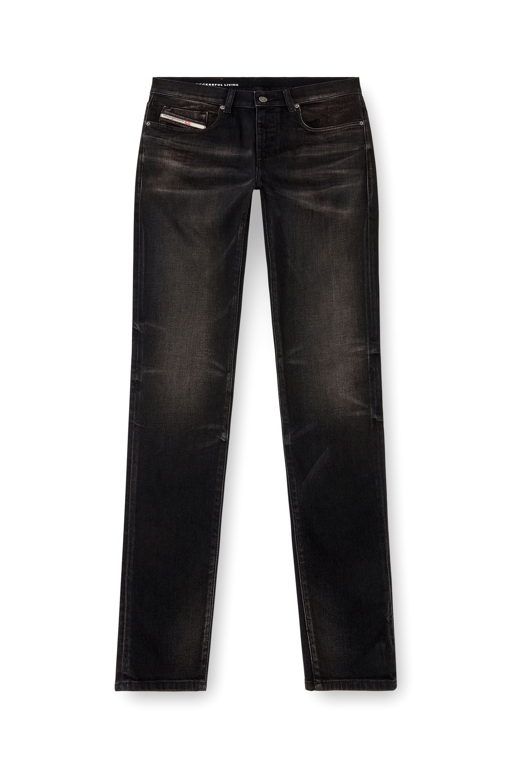 Diesel - Uomo Slim Jeans 2019 D-Strukt 09J53, Nero/Grigio scuro - Image 2