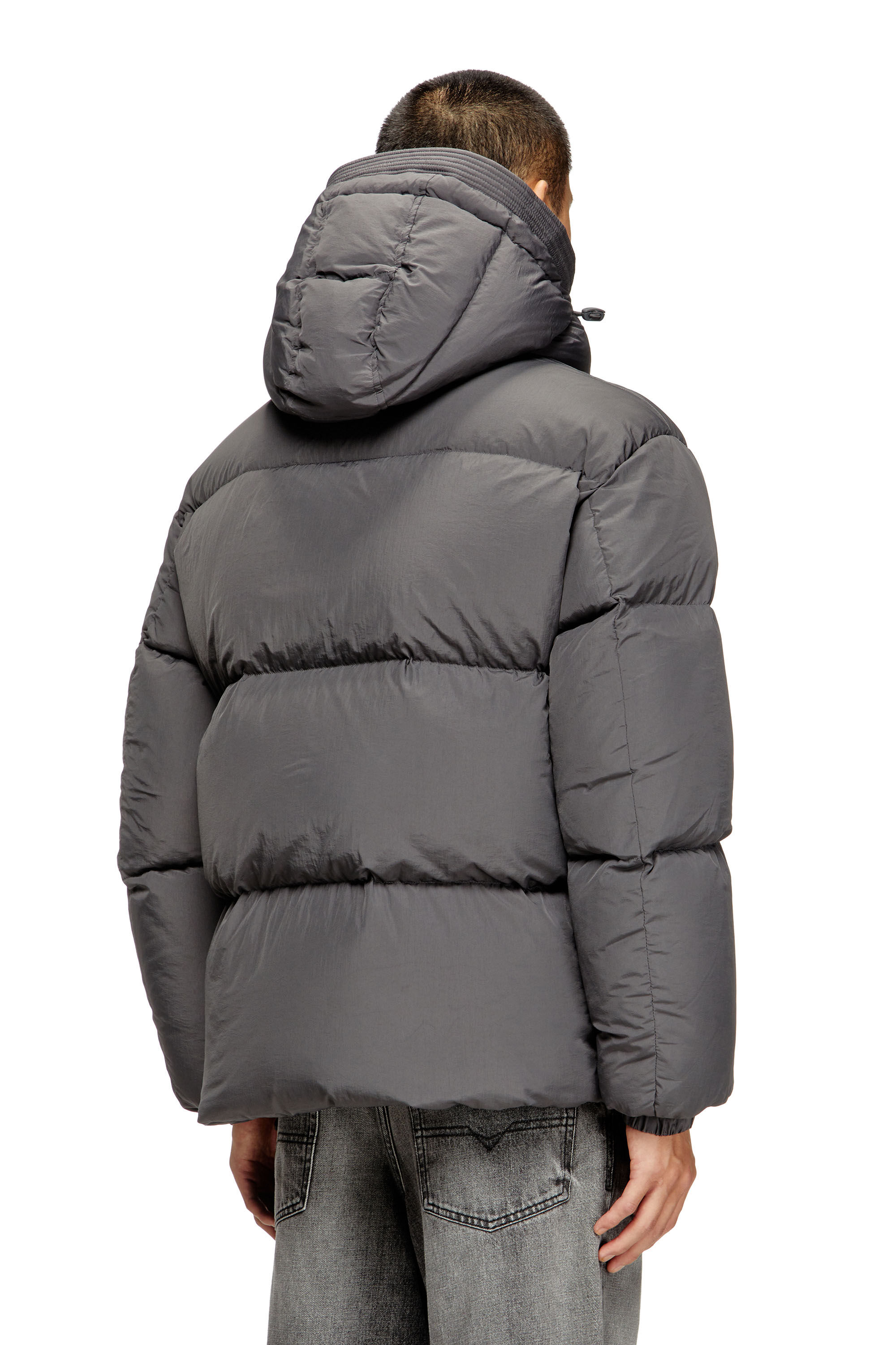 Diesel - W-ROLFYS, Piumino in nylon Taslan riciclato Uomo in Grigio - 4