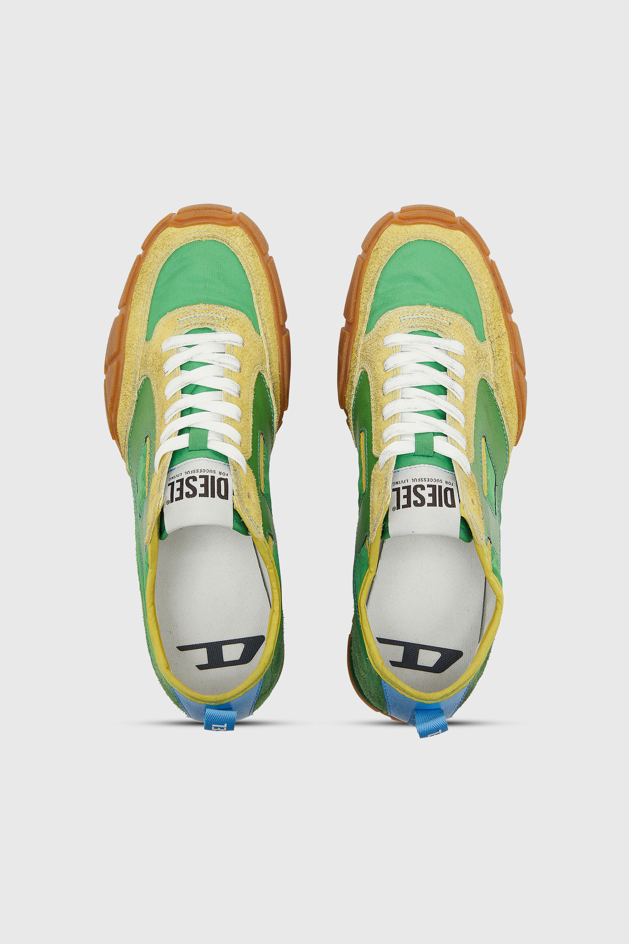 Diesel - S-PAGODHA LOW, S-Pagodha - Sneakers in pelle e nylon Uomo in Verde - 4