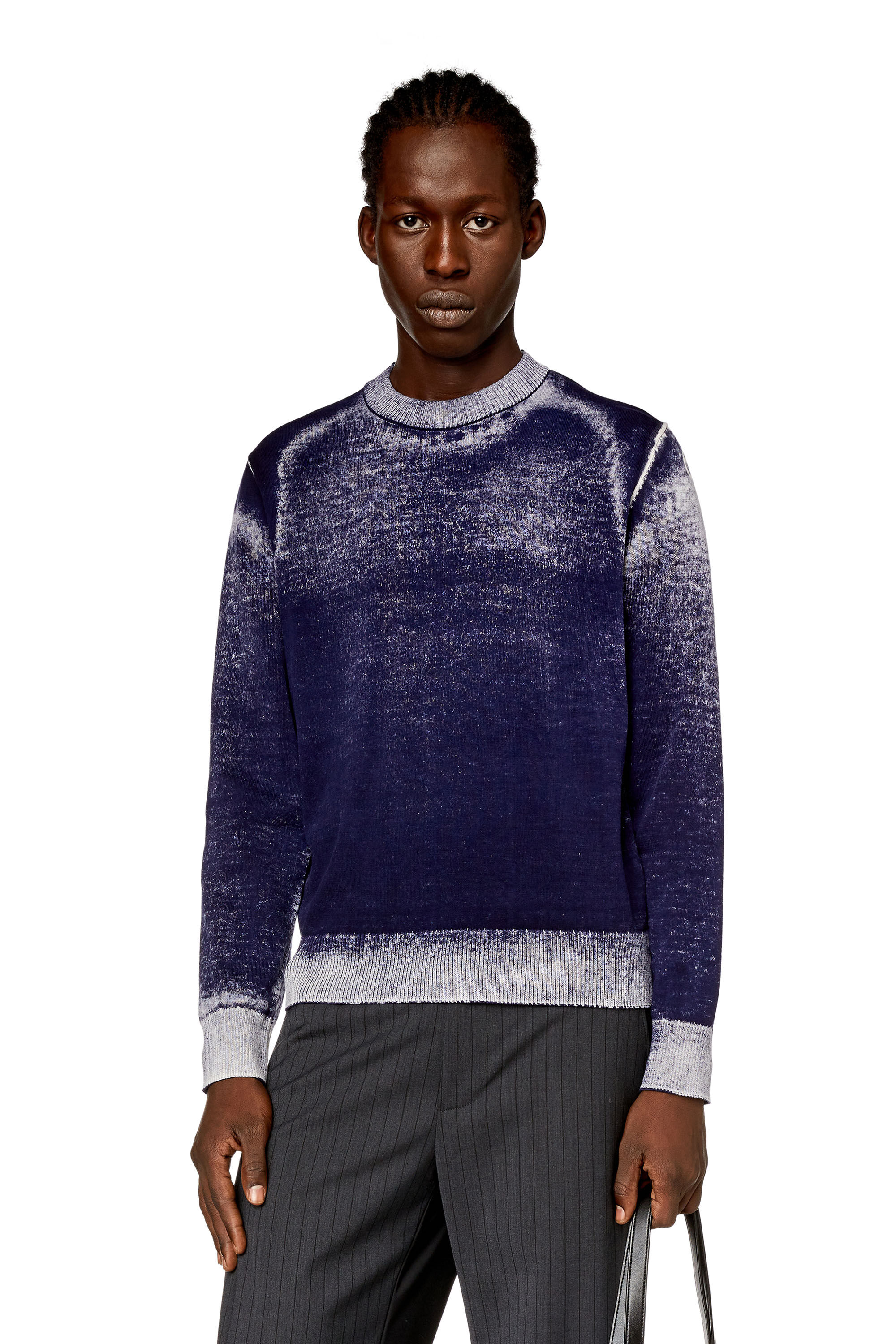 Diesel - K-LARENCE-B, Maglia in cotone stampata al contrario Uomo in Blu - 3