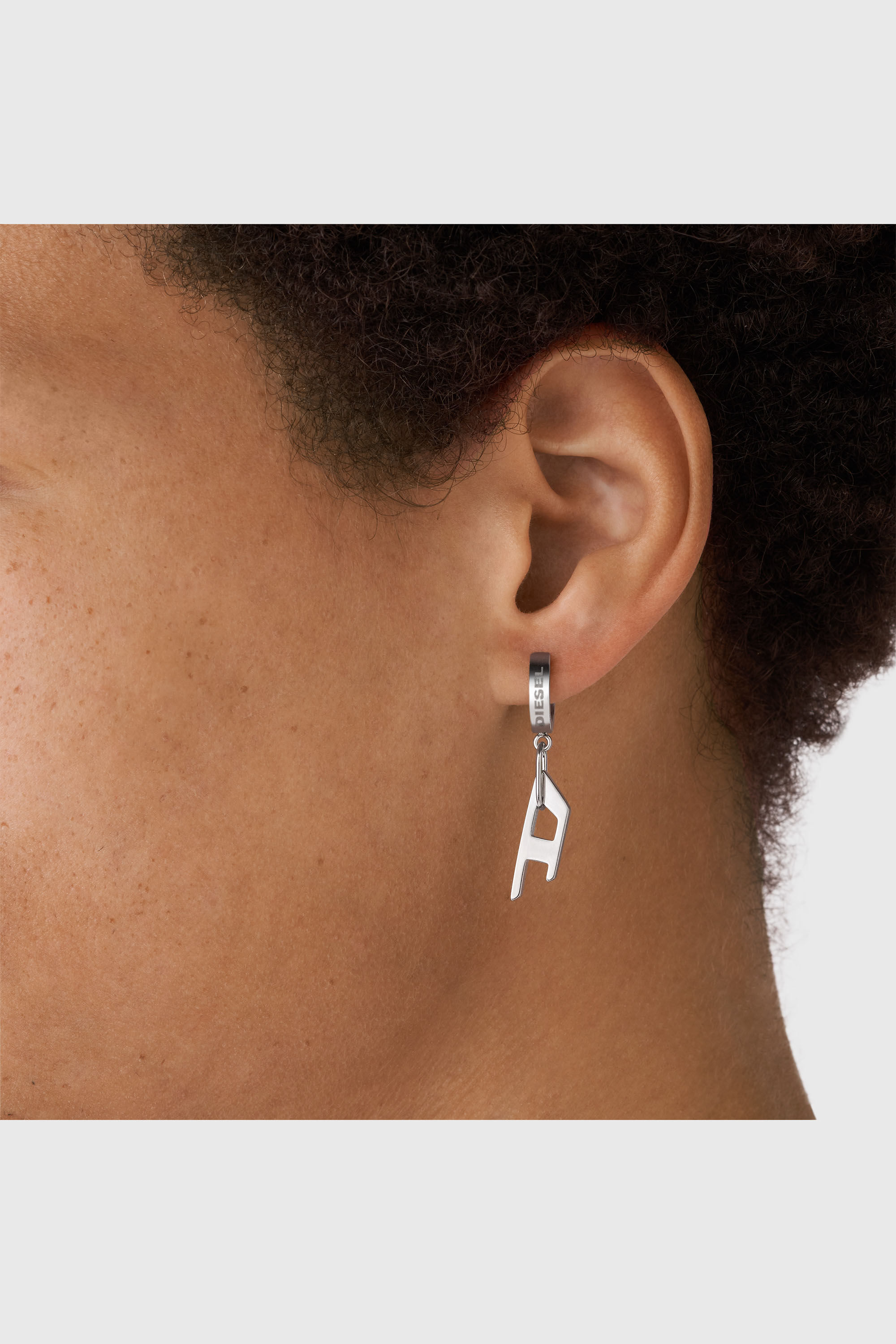 Diesel - DX1336, Orecchino a cerchio in acciaio Unisex in Argento - 3