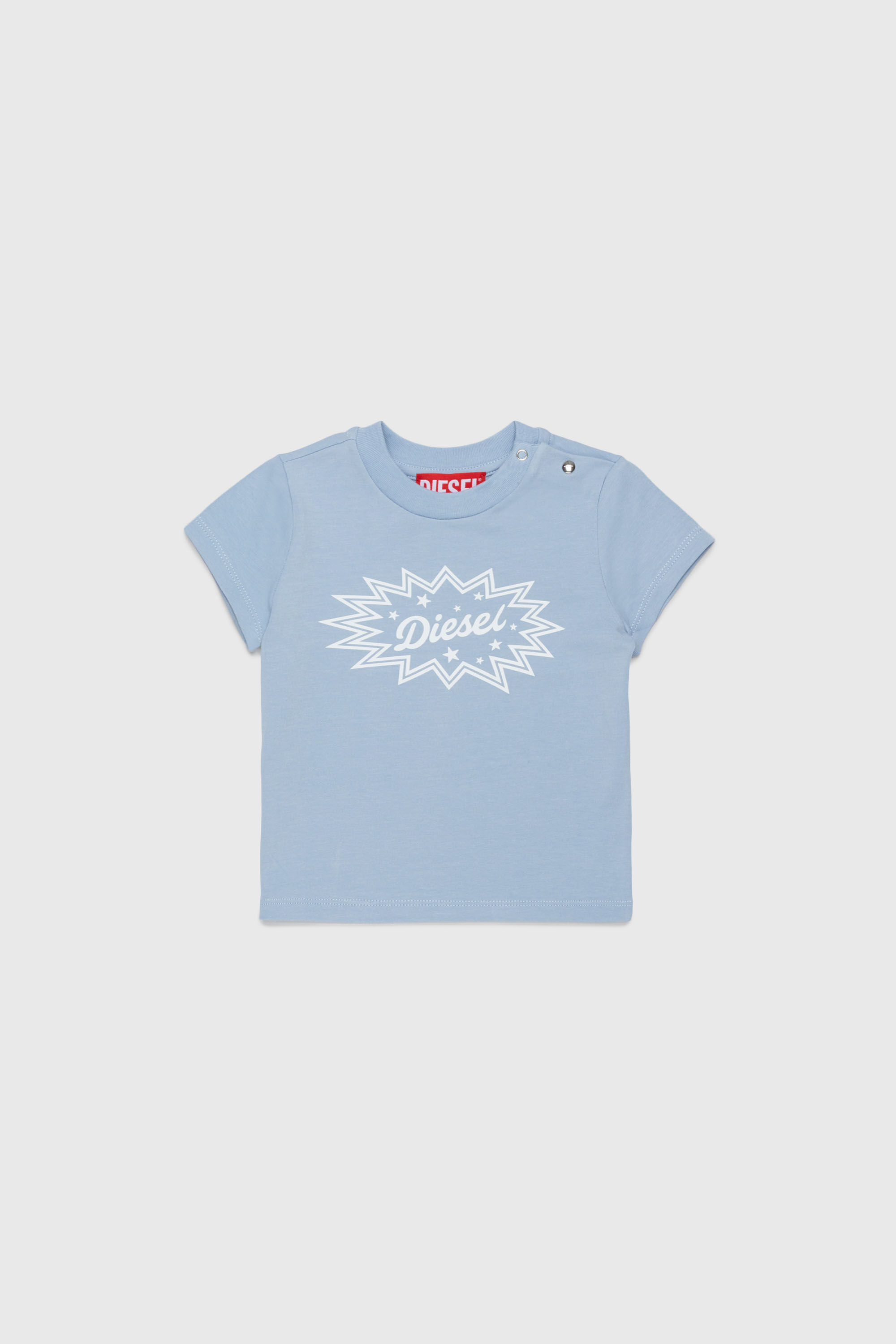 Diesel - TFUMCB, T-shirt in stretch-cotton con stampa logo starburst Donna in Blu - 1