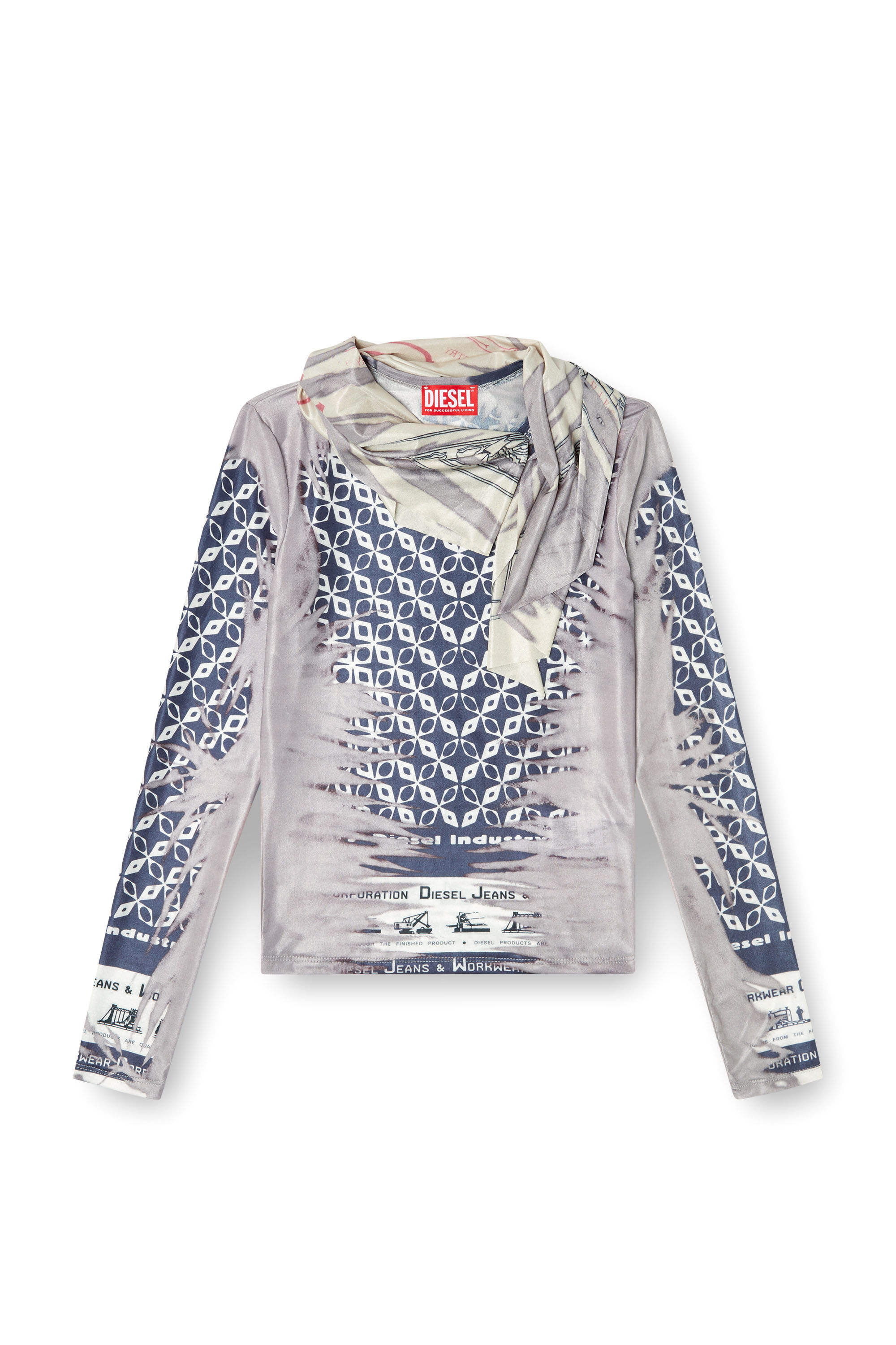 Diesel - T-ANDA, Top con bandana annodata al collo Donna in Multicolor - 2
