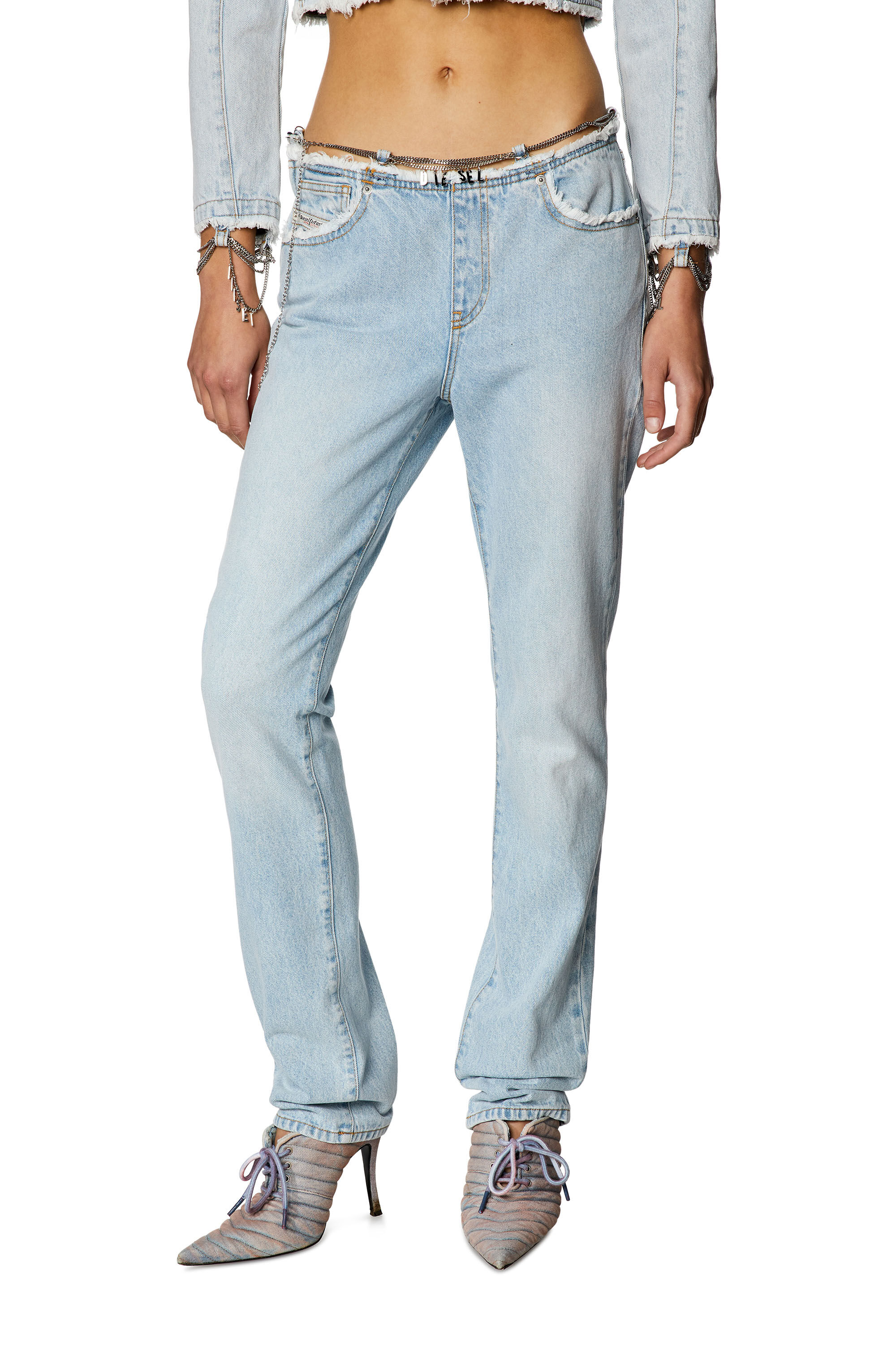 Diesel - Straight Jeans 2002 0NLAA, Blu Chiaro - Image 3