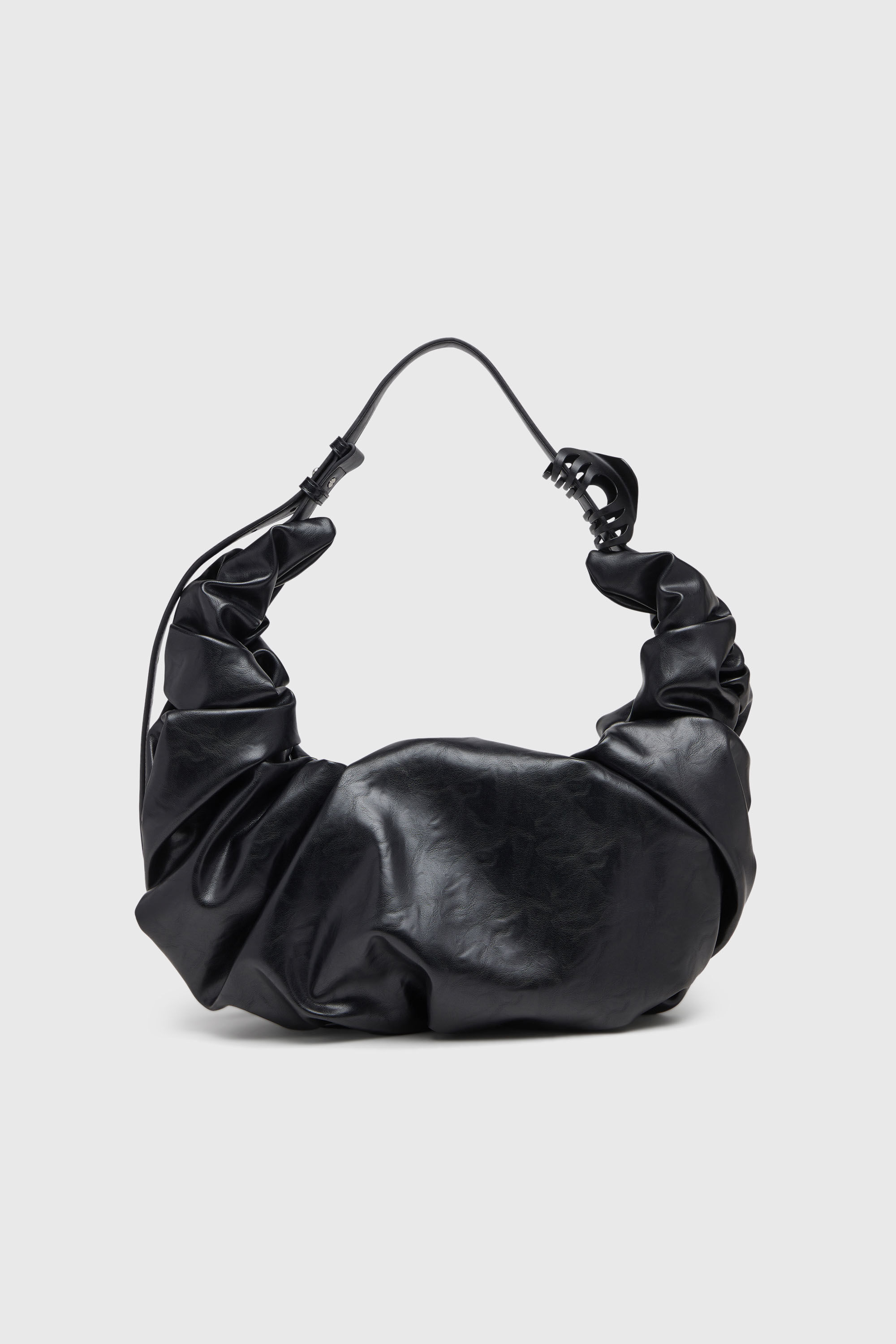 Diesel - GRAB-D HOBO L, Grab-D-Borsa hobo grande arricciata Donna in Nero - 3