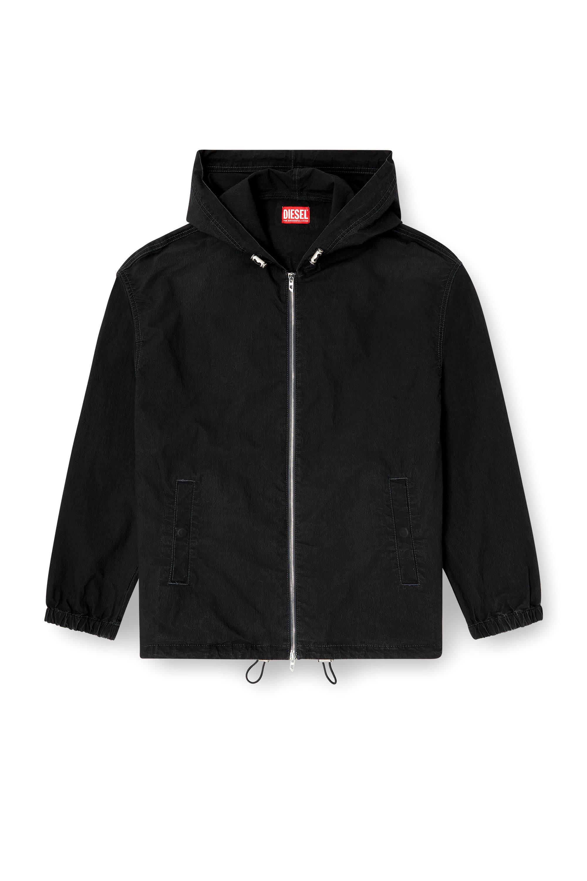 Diesel - D-WYNNY JOGG, Giacca con cappuccio in JoggJeans tecnico Uomo in Nero - 2