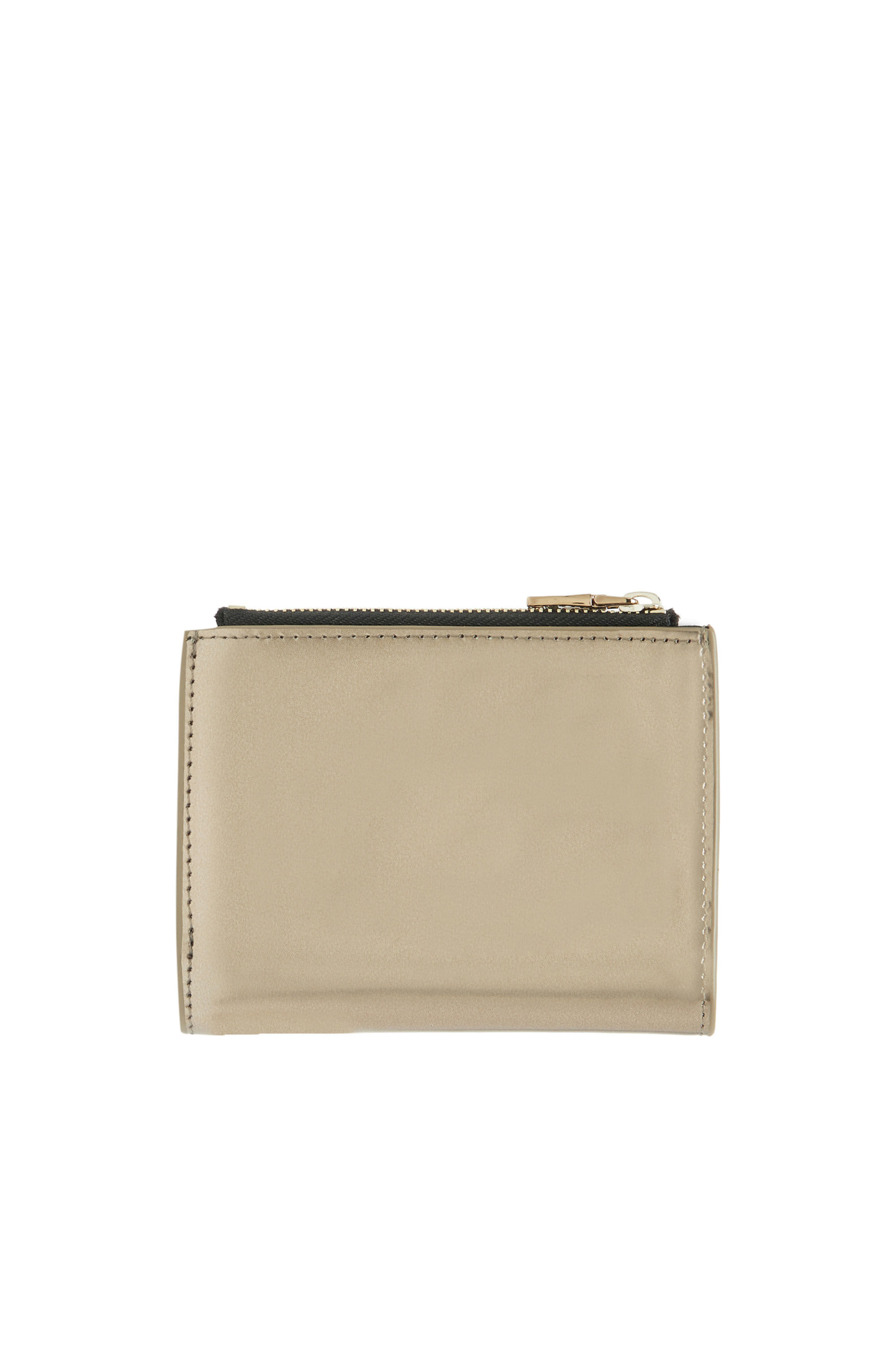 Portafoglio piccolo in pelle metallizzata Donna Beige Diesel