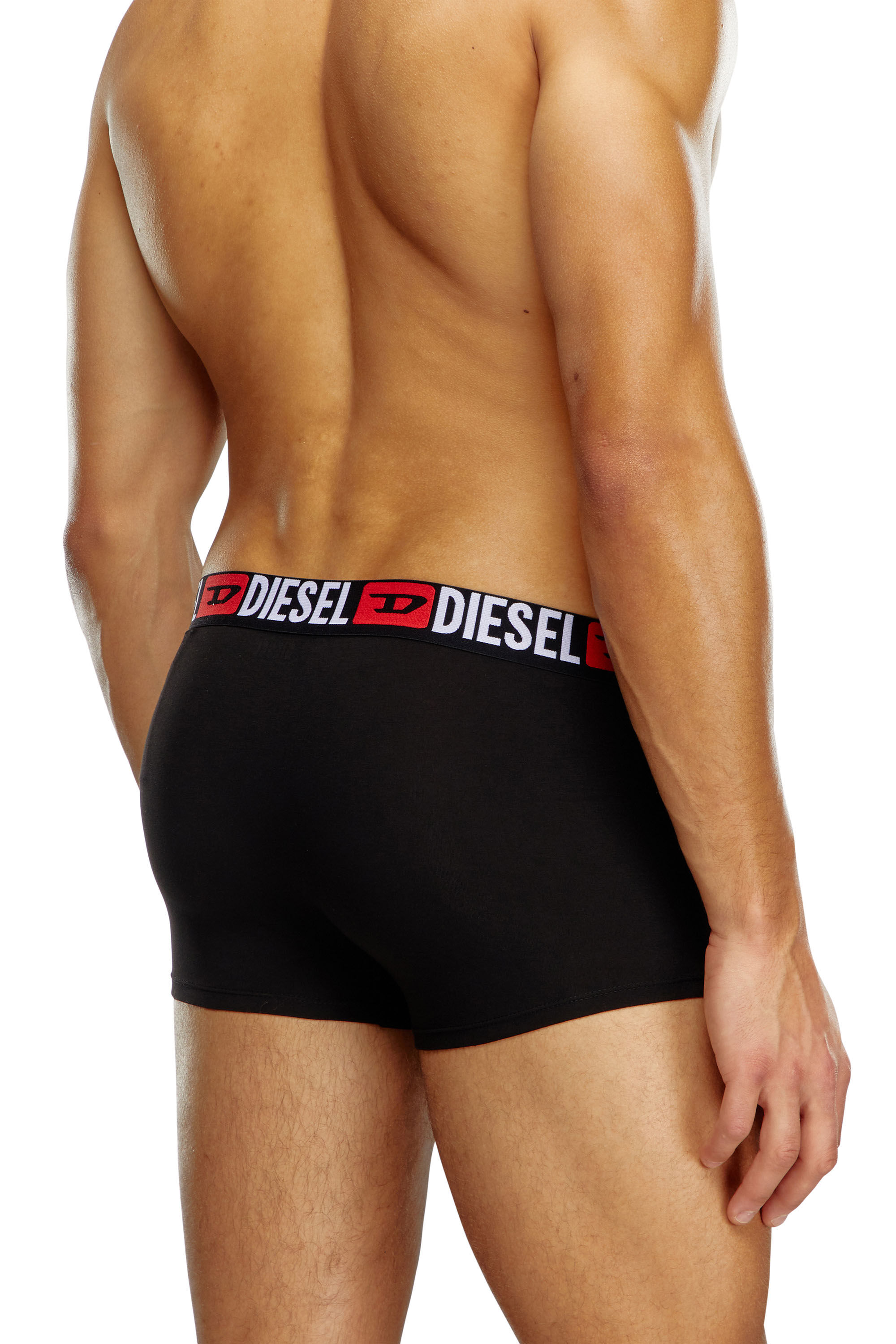 Diesel - UMBX-DAMIENTHREEPACK, Uomo Set di tre boxer lunghi con elastico in vita con logo all-over in Nero - Image 4