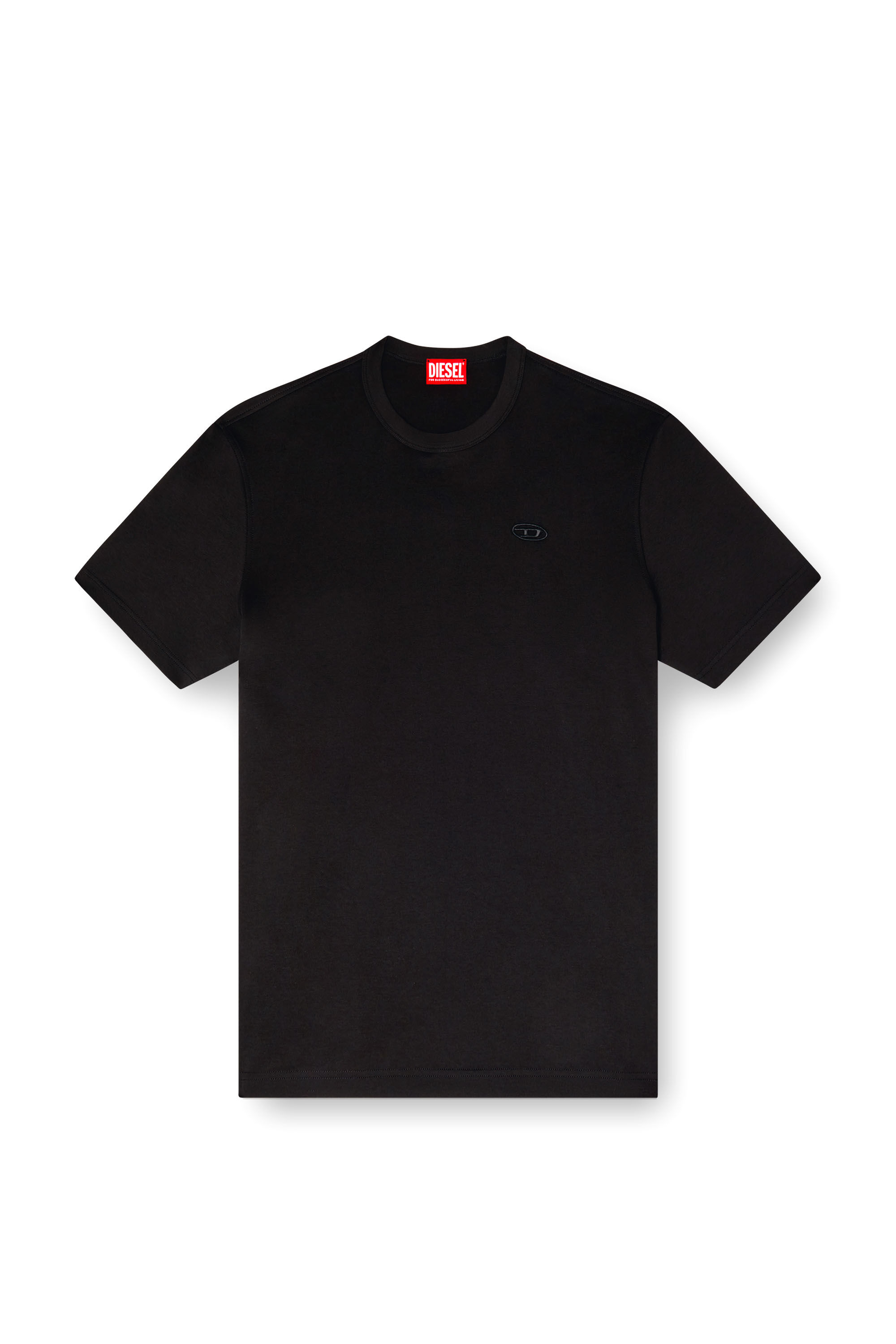 T-shirt con logo ricamato in tono Uomo | Nero | Diesel