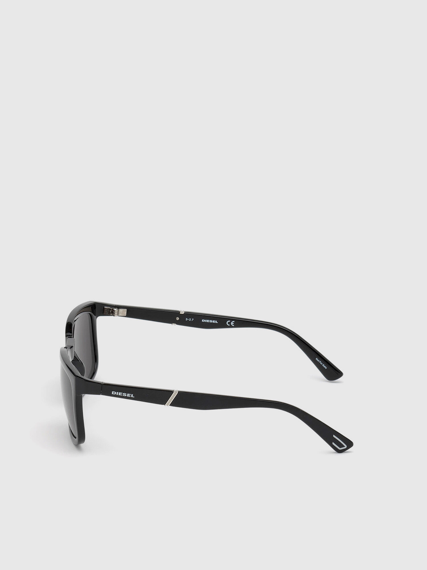 Diesel - DL0262, Occhiali rettangolari con dettaglio obliquo Unisex in Nero - 3