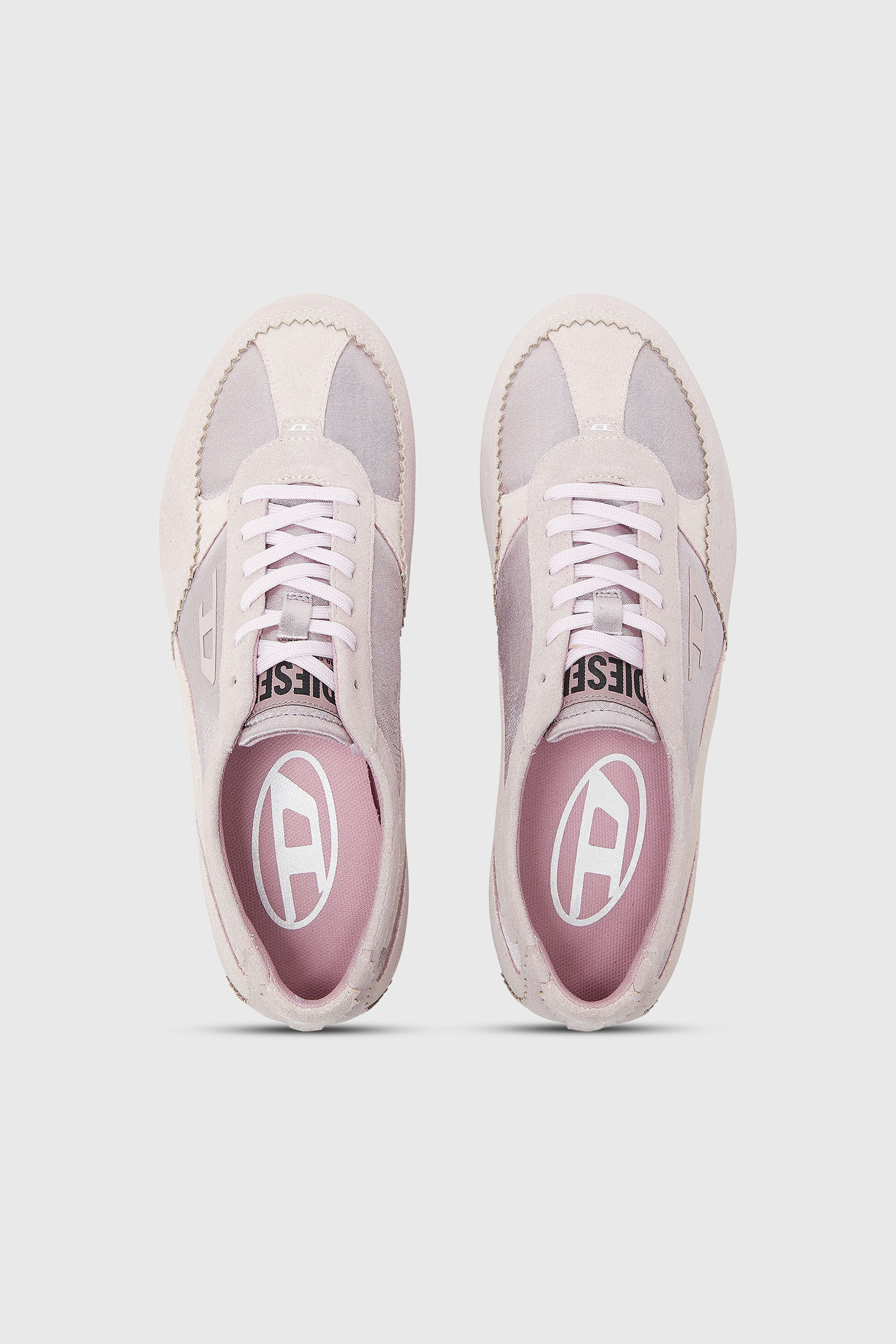 Diesel - D-MILE LOW II W, D-Mile - Sneaker flat con inserti in suede Donna in Rosa - 4