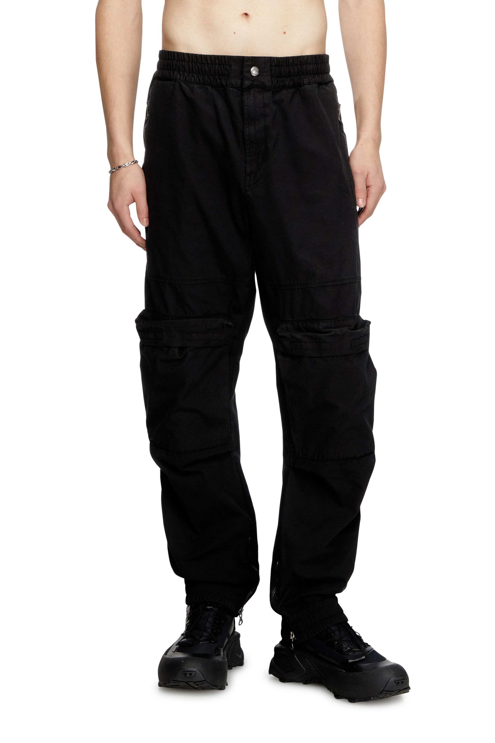 Diesel - P-BEECK, Pantaloni con tasche in cotone biologico Uomo in Nero - 3