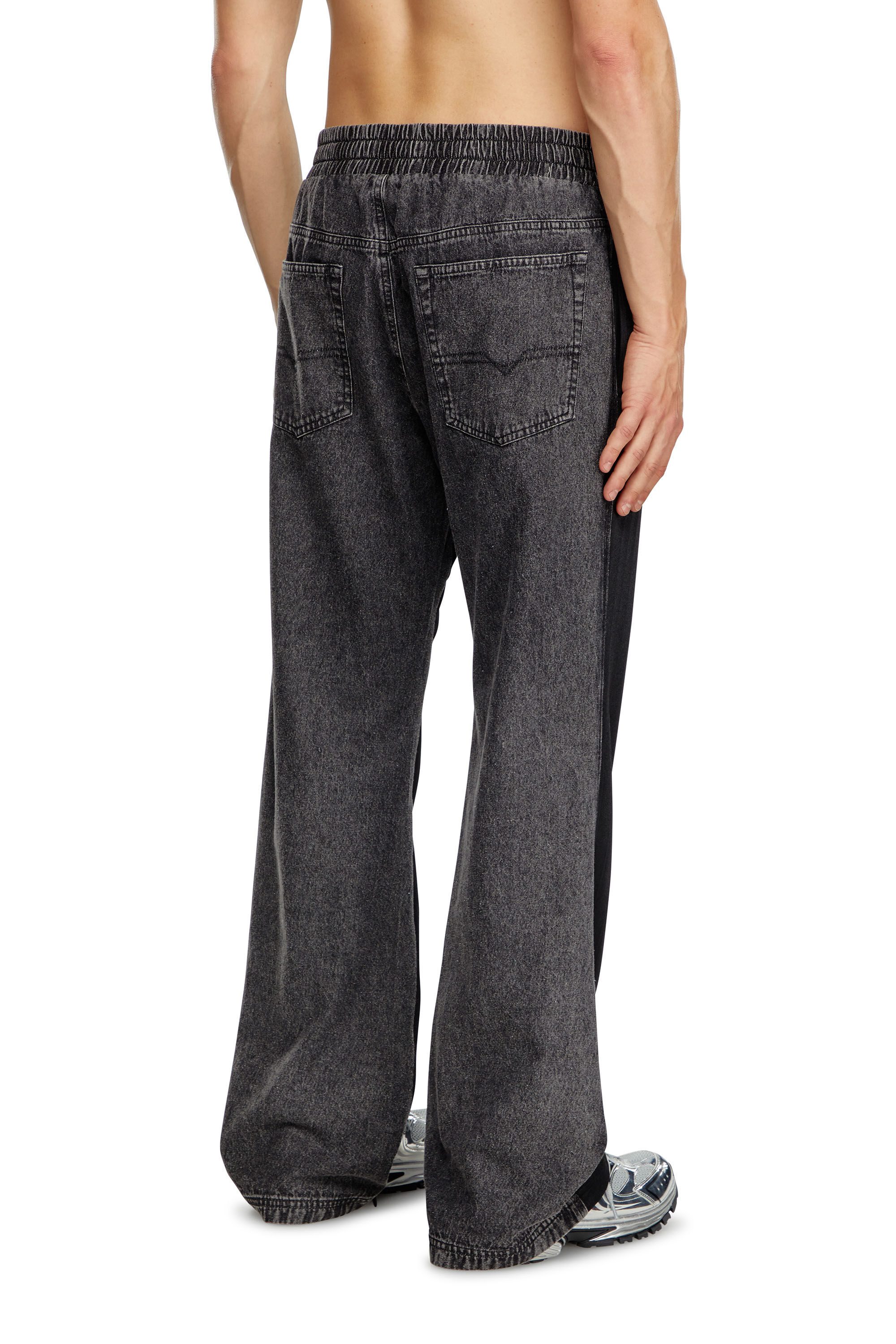Pantaloni tuta in triacetato e denim Uomo Nero Diesel