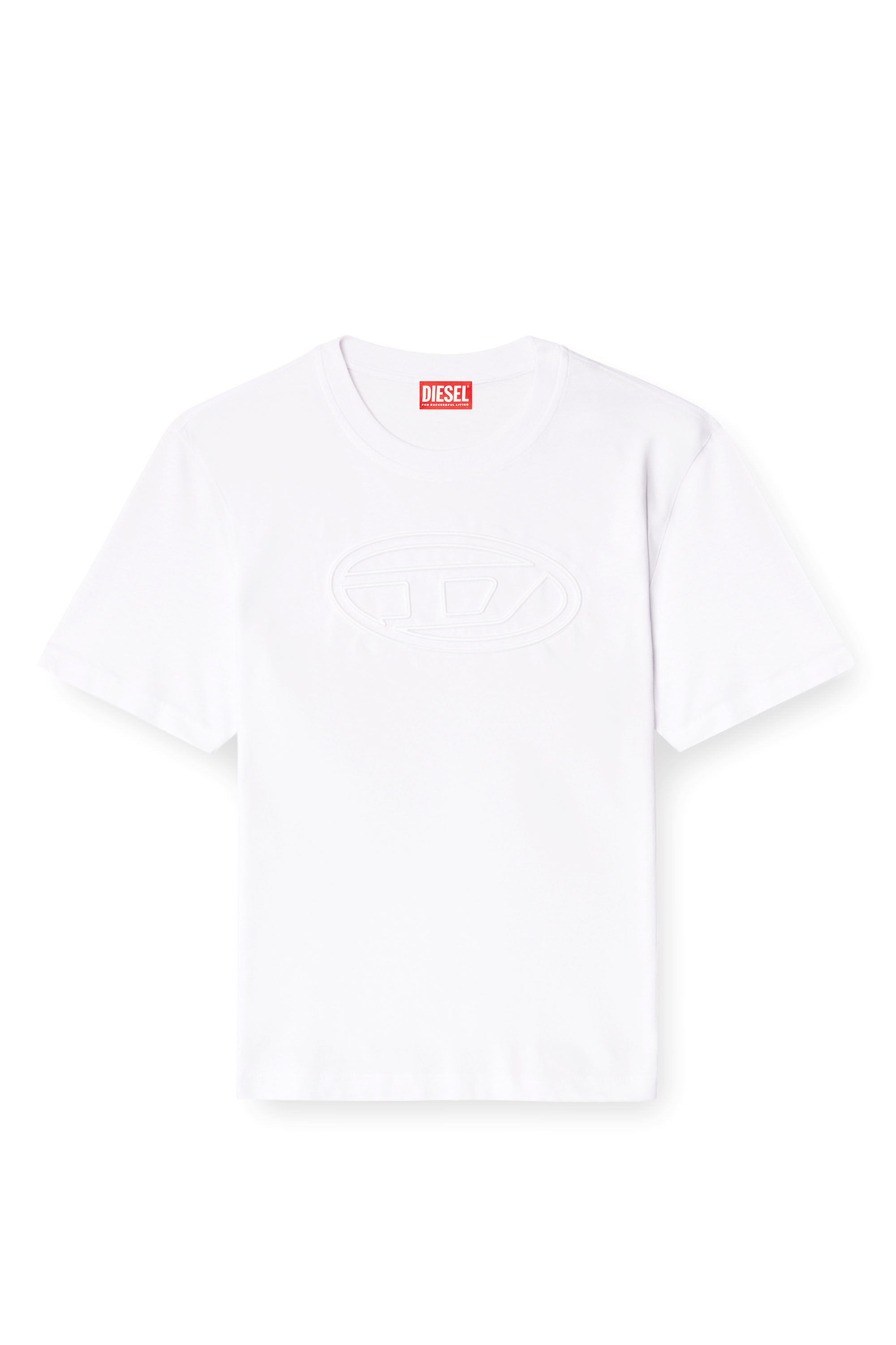 Diesel - T-ADJUST-BIGOVAL, T-shirt con Oval D in rilievo Uomo in Bianco - 2