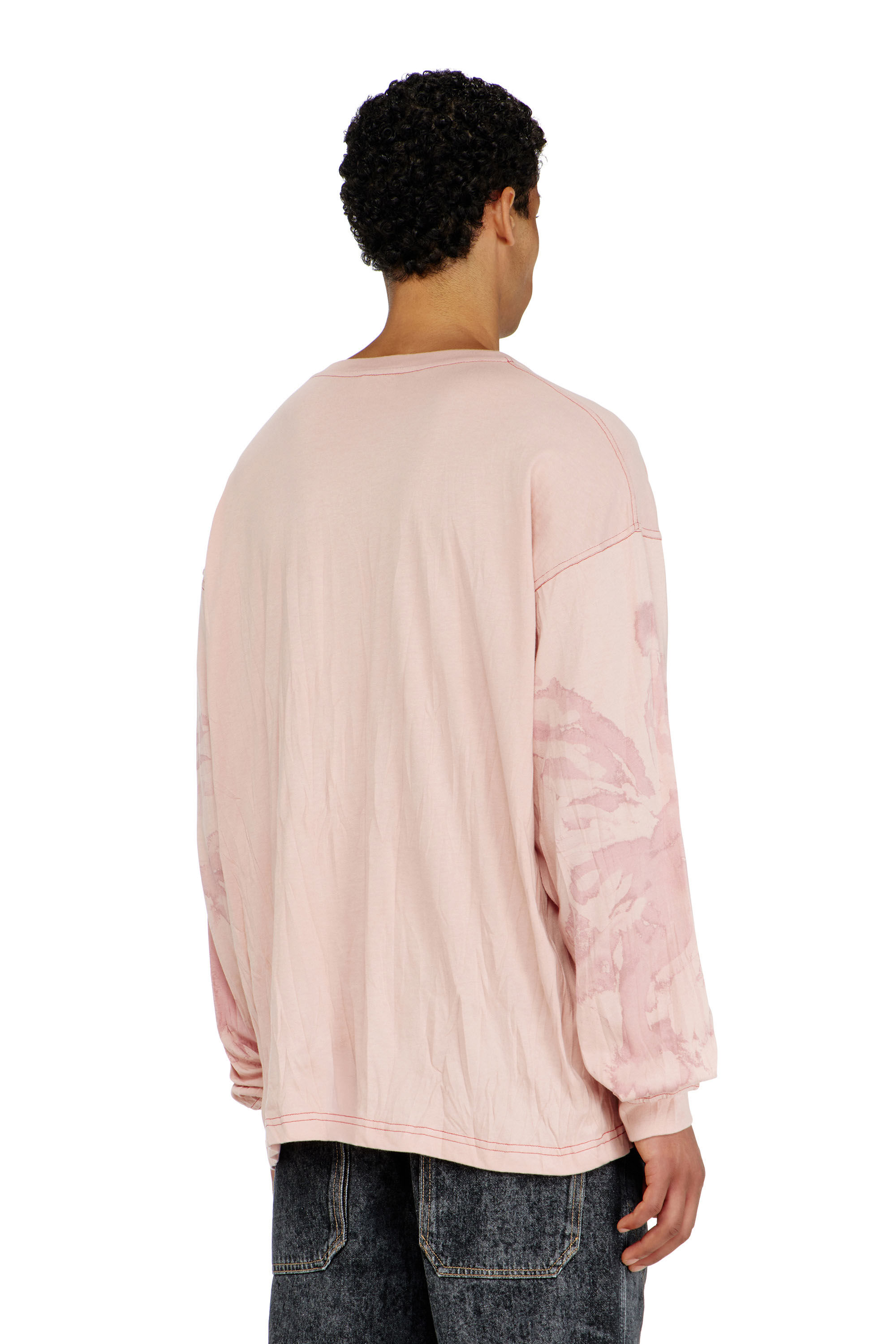 Diesel - T-BOXT-LS-AA4, T-shirt relaxed a manica lunga con stampa macchiata Uomo in ToBeDefined - 3