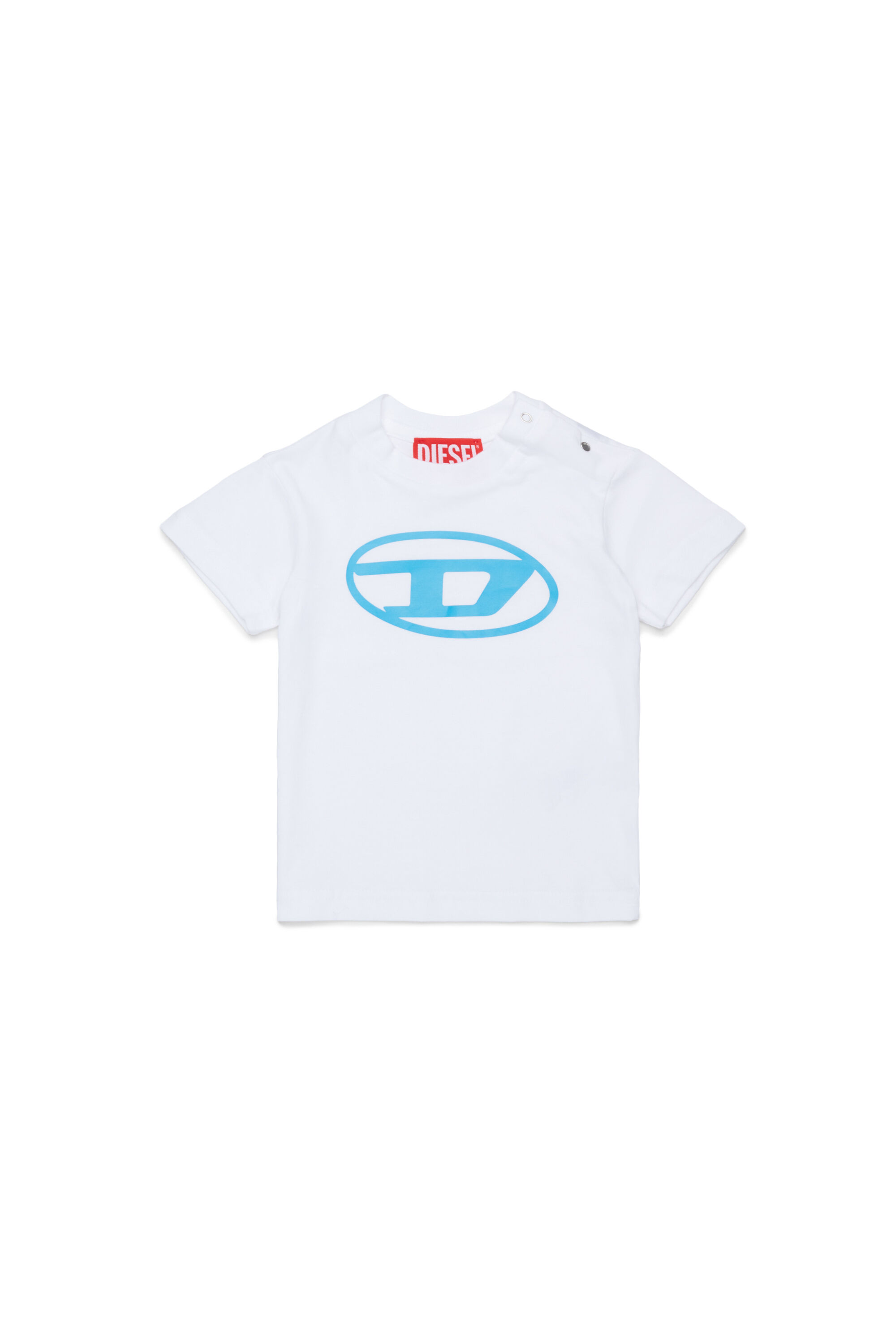 Diesel - TIELB, T-shirt in cotone con stampa Oval D Uomo in Bianco - 1