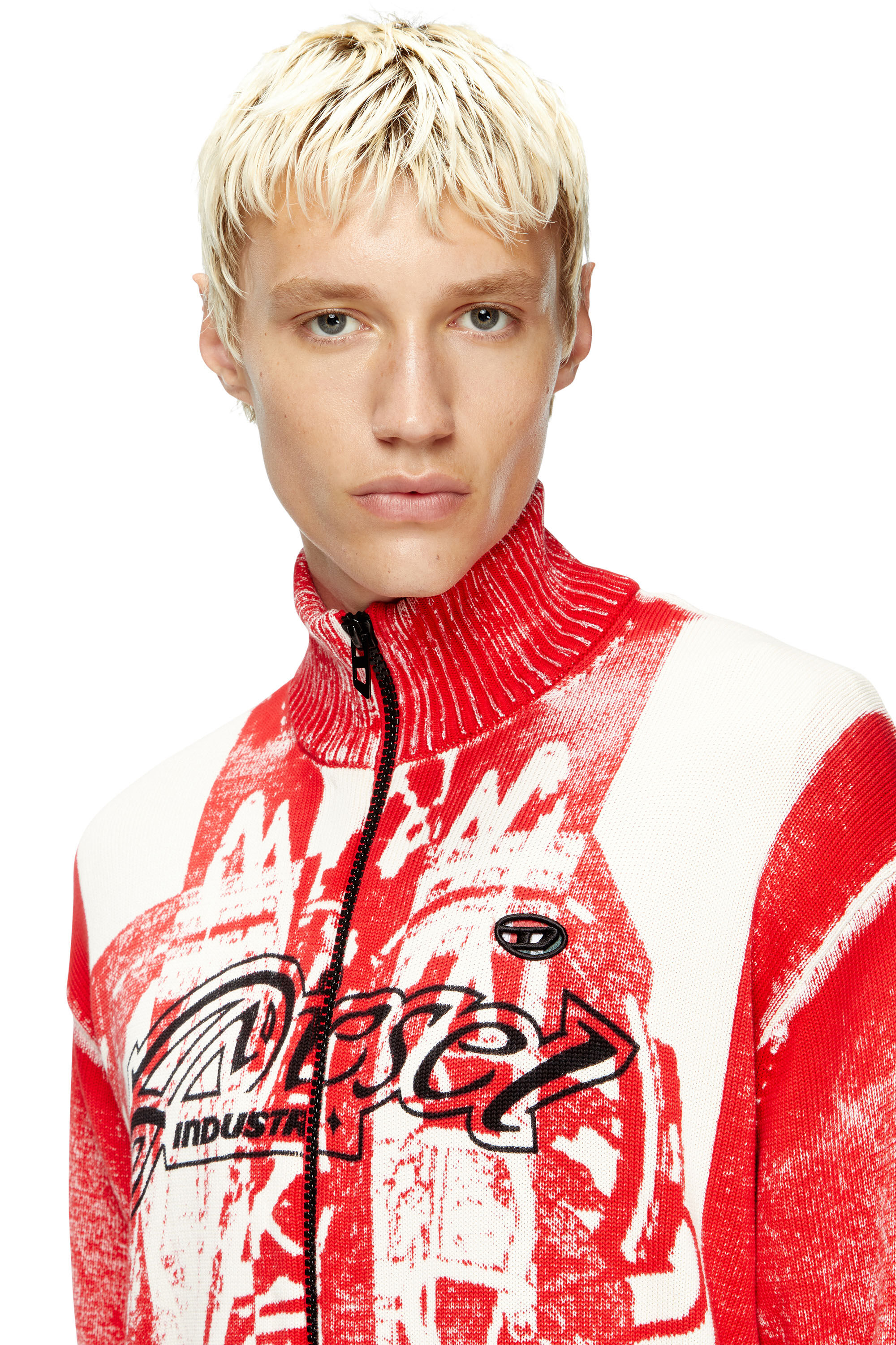 Diesel - K-OLIBA-JKT, Cardican con zip a strisce con stampa interna Uomo in ToBeDefined - 5