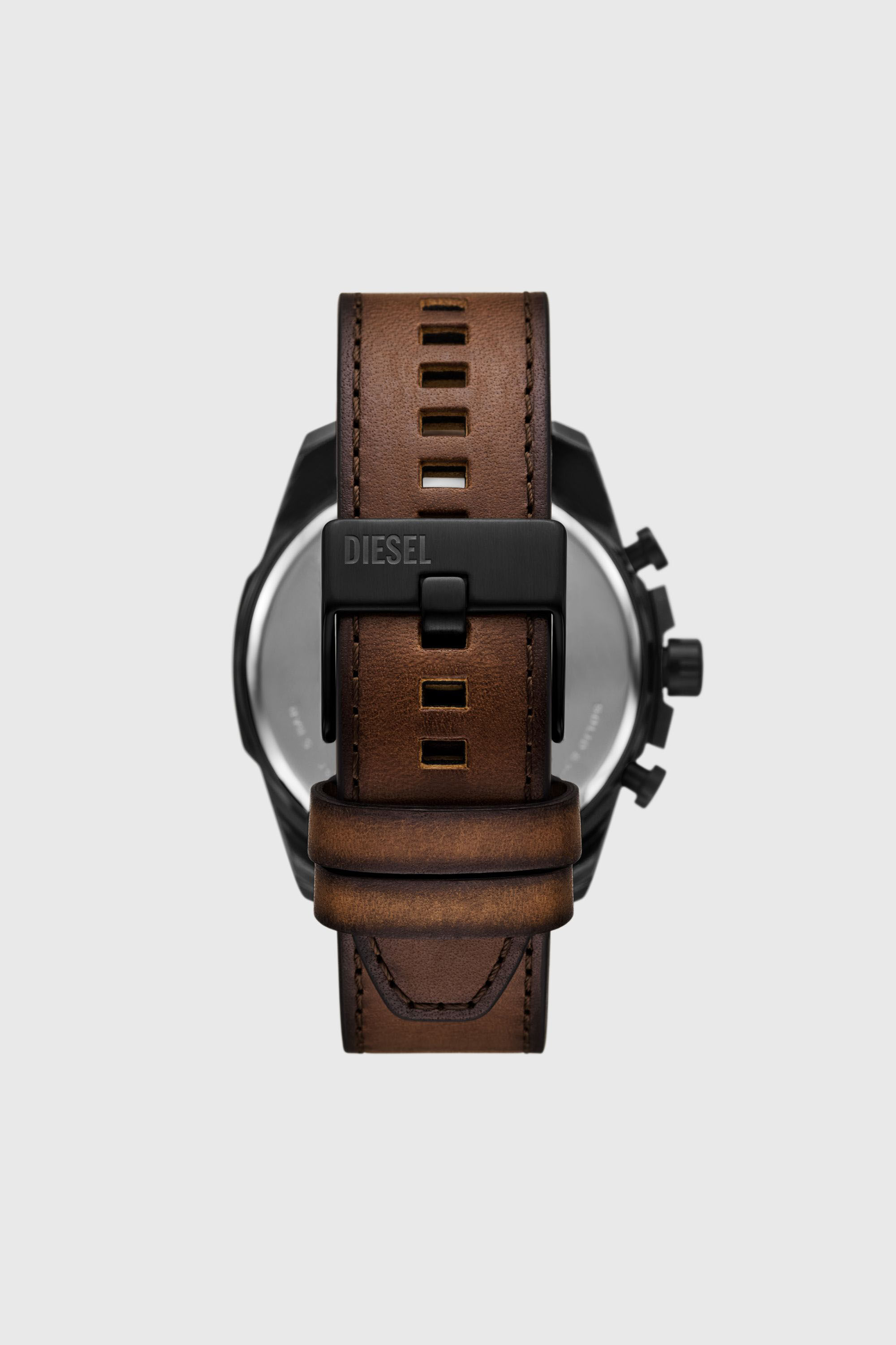 Diesel - DZ4692 WATCH, Man's Mega Chief Slim brown leather watch in Brown - 2