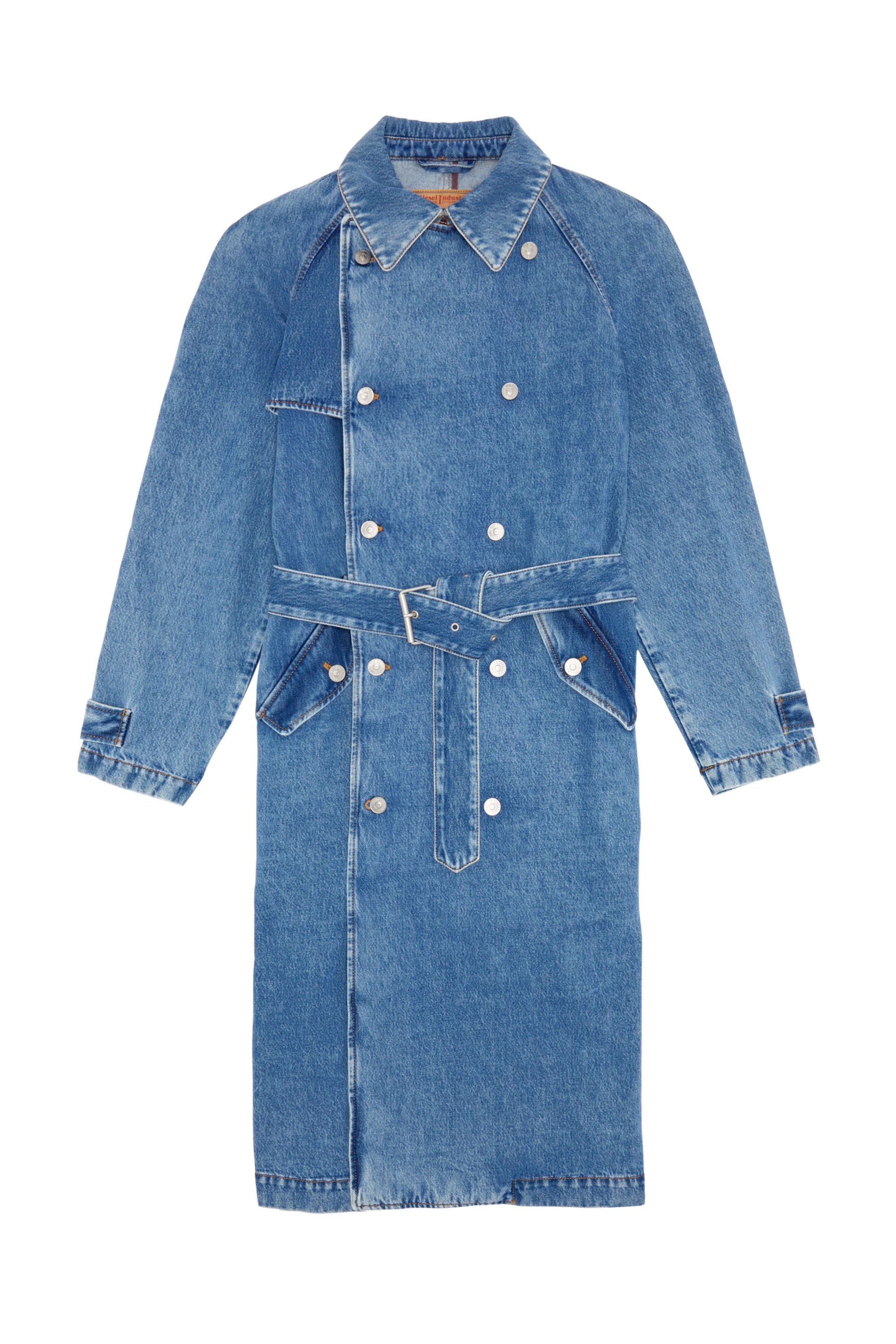 Diesel - D-DELIRIOUS DOUBLE BREASTED TRENCH COAT, Blu medio - Image 2