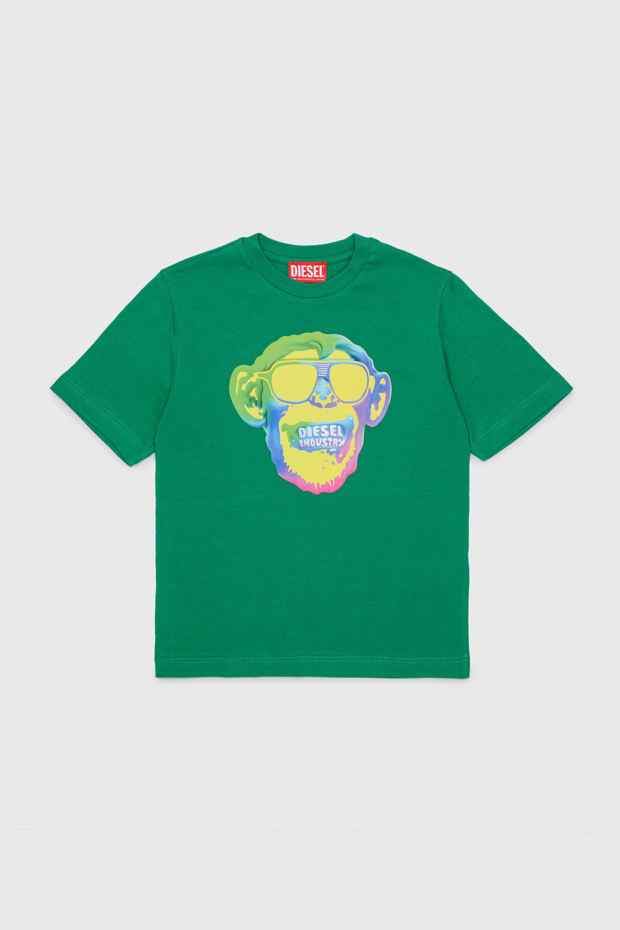 Diesel - TMONKEY OVER, T-shirt con stampa scimmia Uomo in Verde - 1