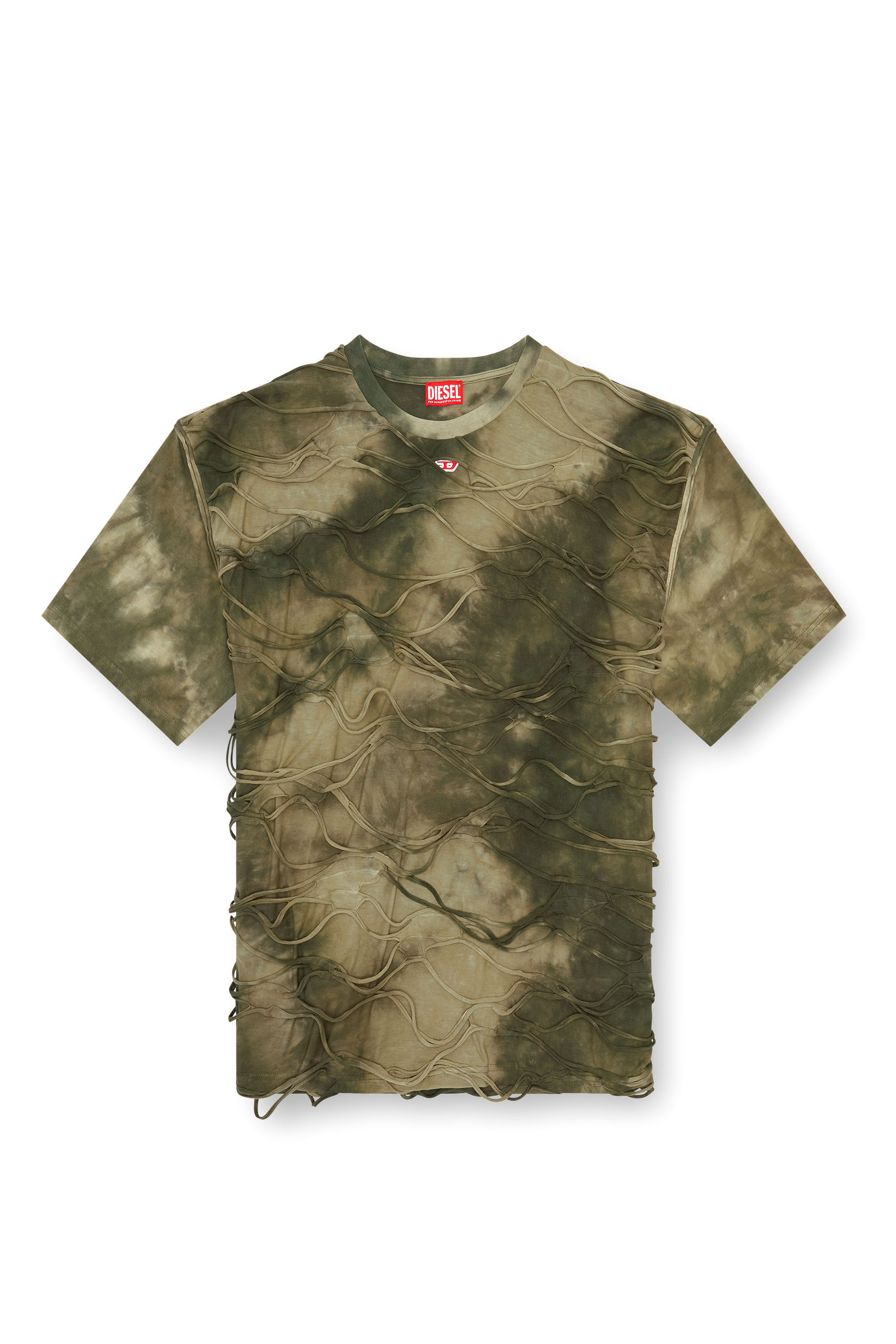 Diesel - T-BOXKET, Uomo T-shirt tie-dye con fili fluttuanti in Verde - Image 2