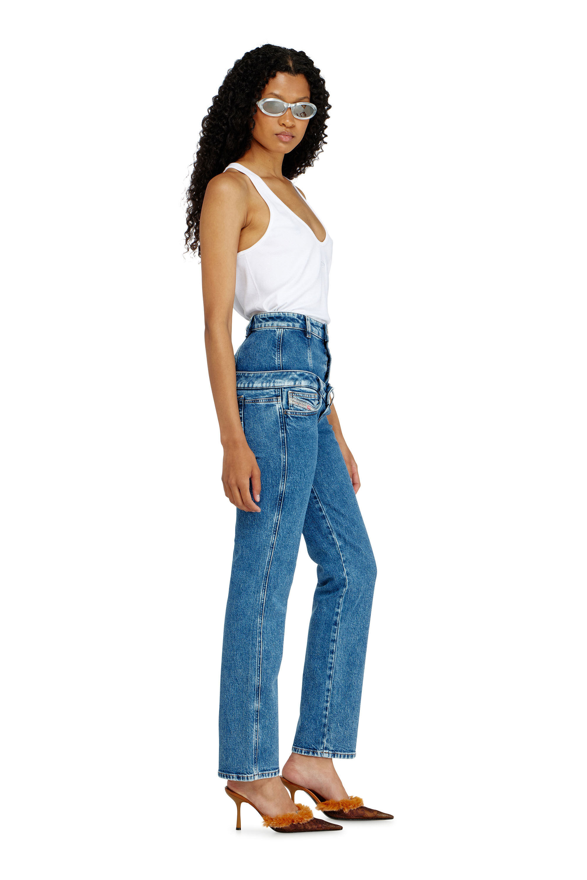 Diesel - Slim Jeans D-Fynora 007EU Donna, Blu medio - Image 2