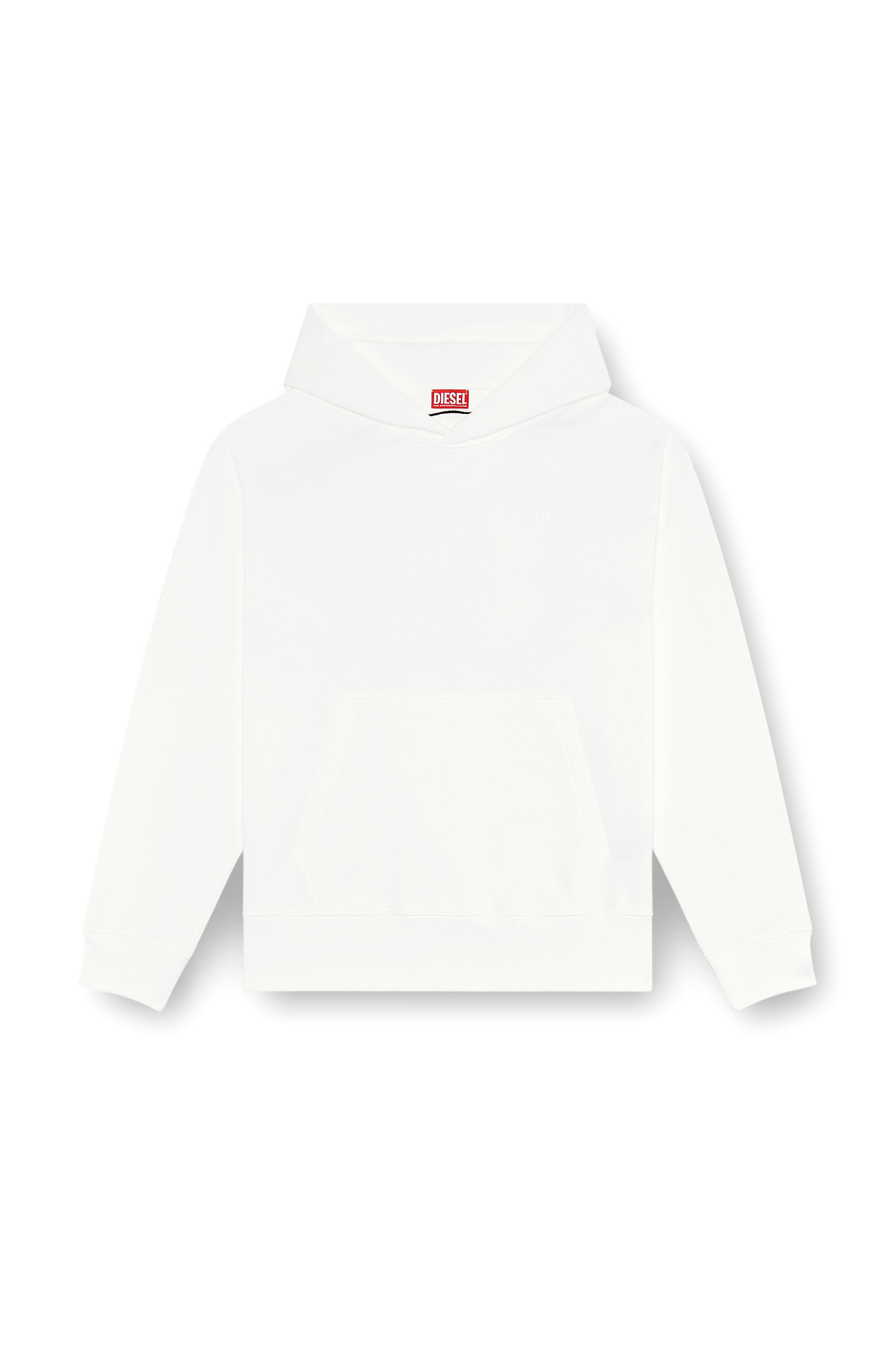 Diesel - S-MACS-HOOD-MEGOVAL-D, Hoodie con ricamo logo Uomo in Bianco - 2