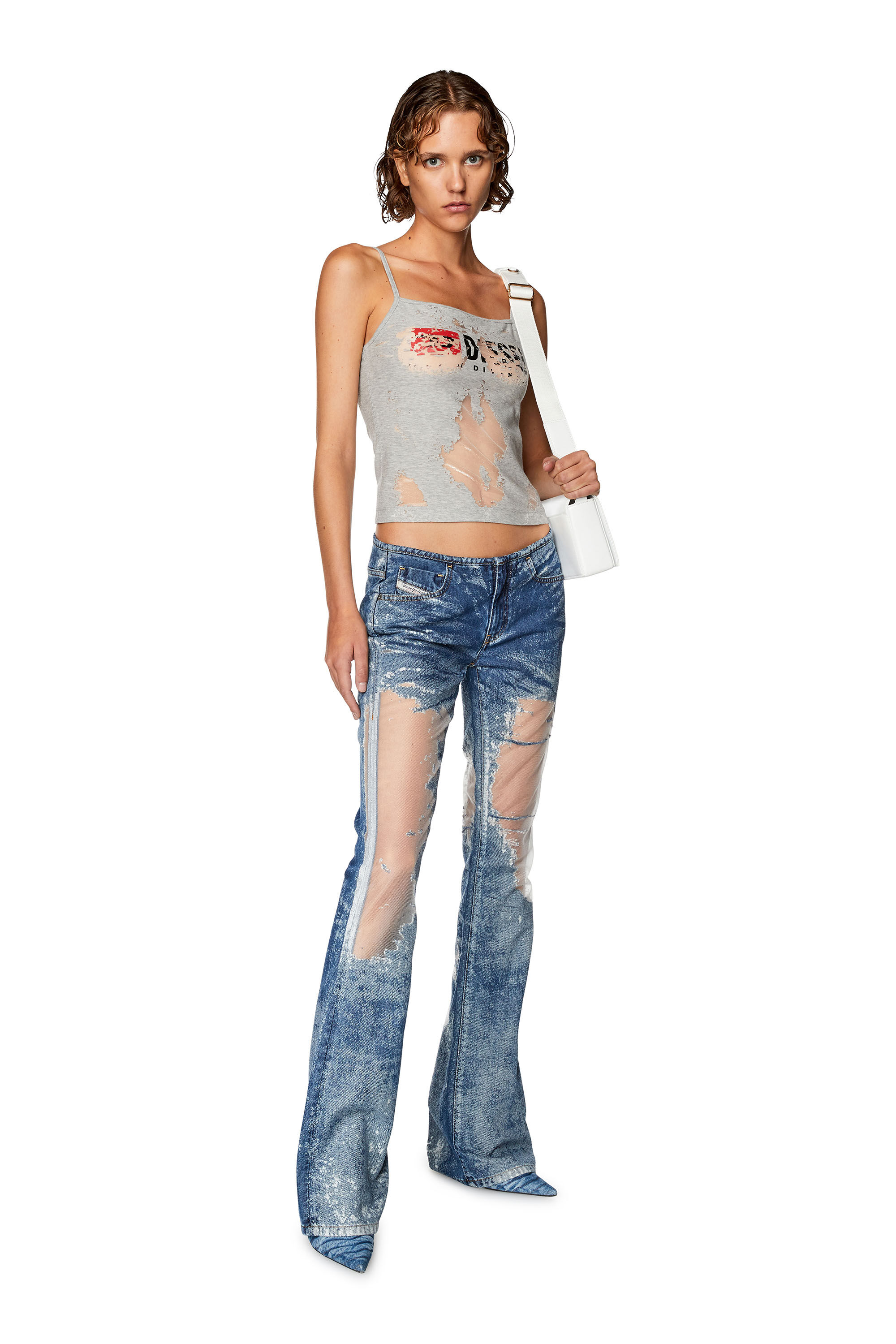 Diesel - Bootcut and Flare Jeans D-Shark 068JH, Blu medio - Image 1