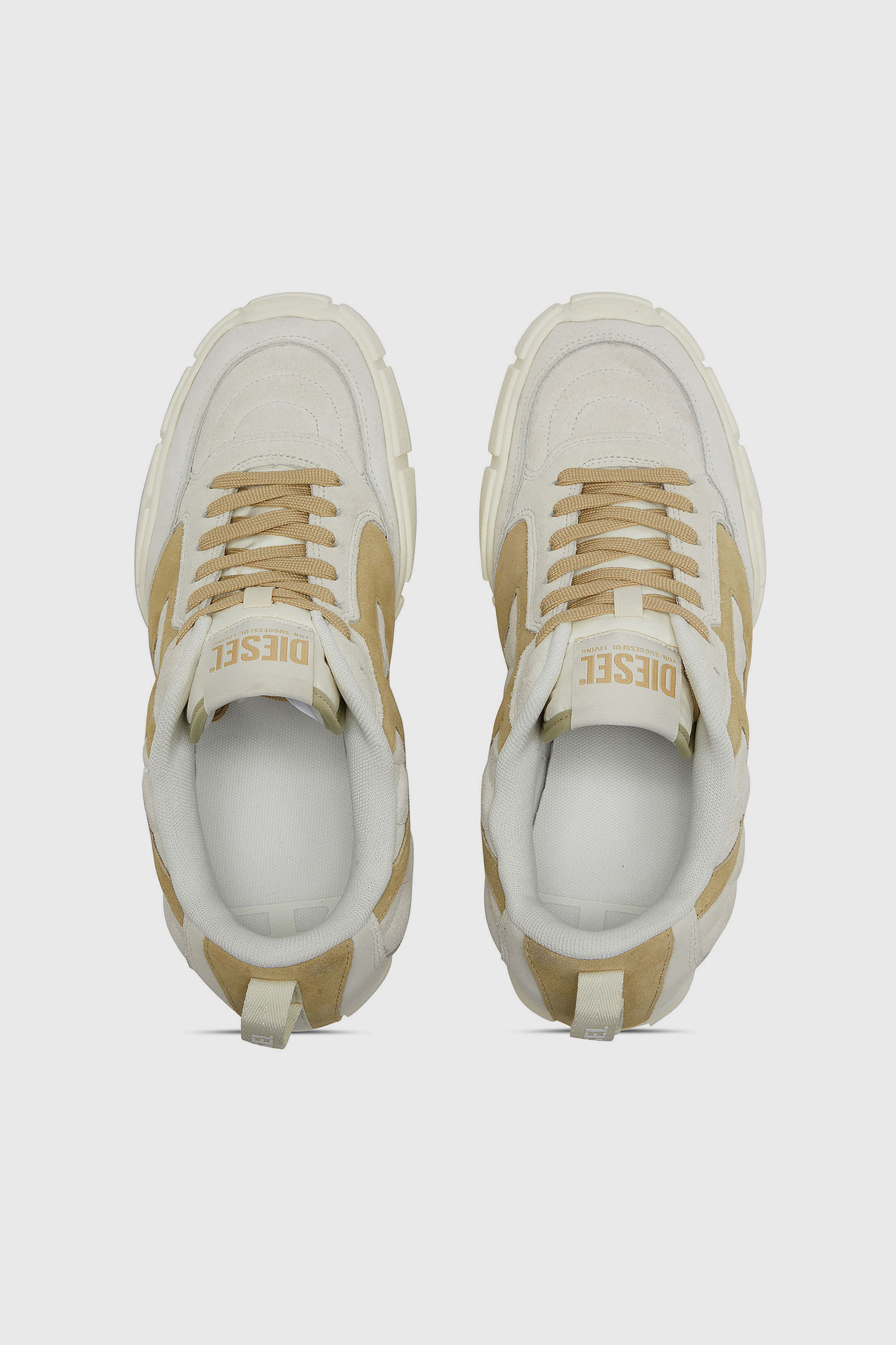 Diesel - S-PAGODHA LOW W, S-Pagodha-Sneaker in suede trapuntato Donna in Bianco - 4