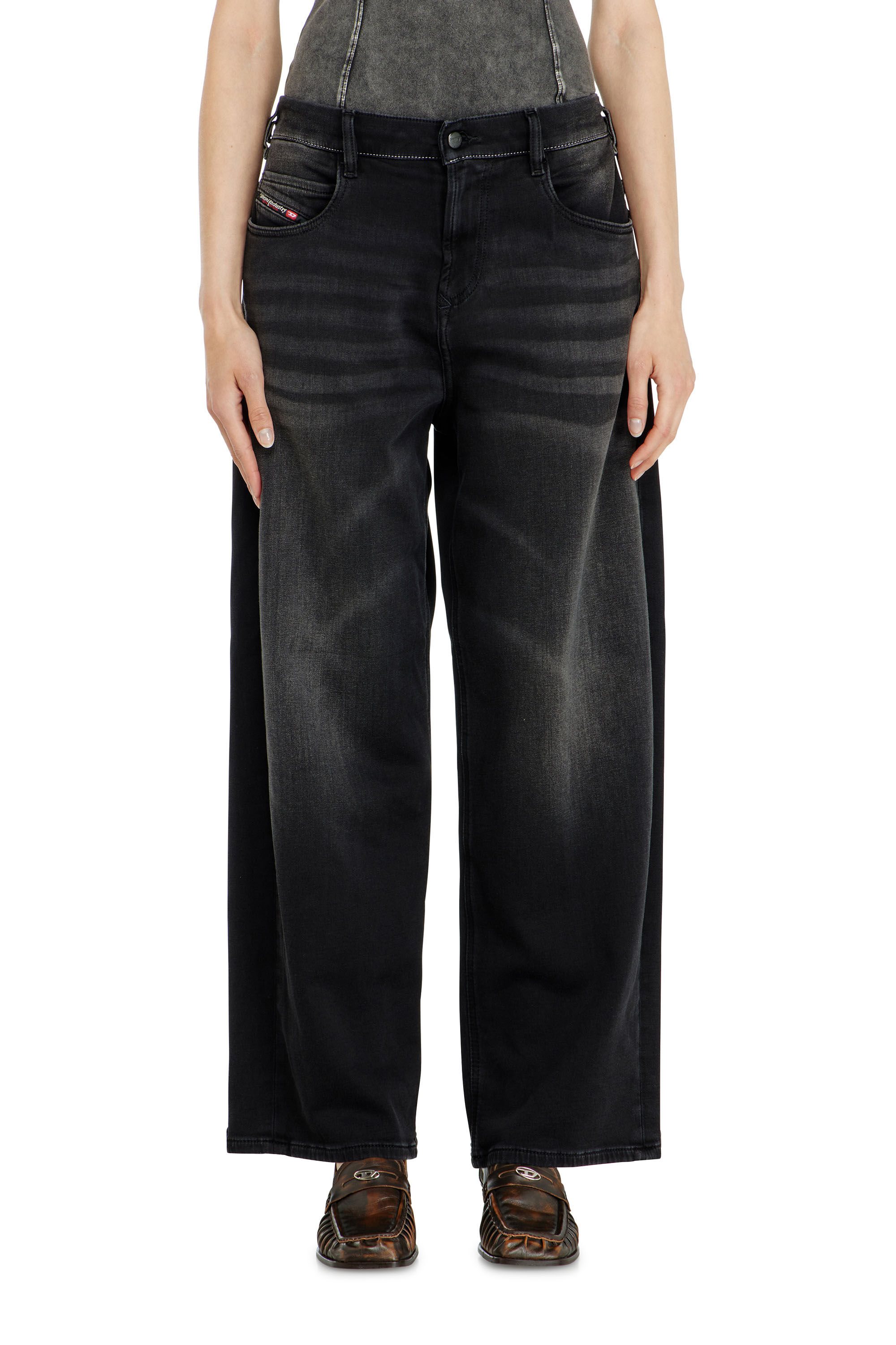 Diesel - Relaxed 2097 D-Enim-M Joggjeans&reg; 09P90 Unisex, Nero/Grigio scuro - Image 4