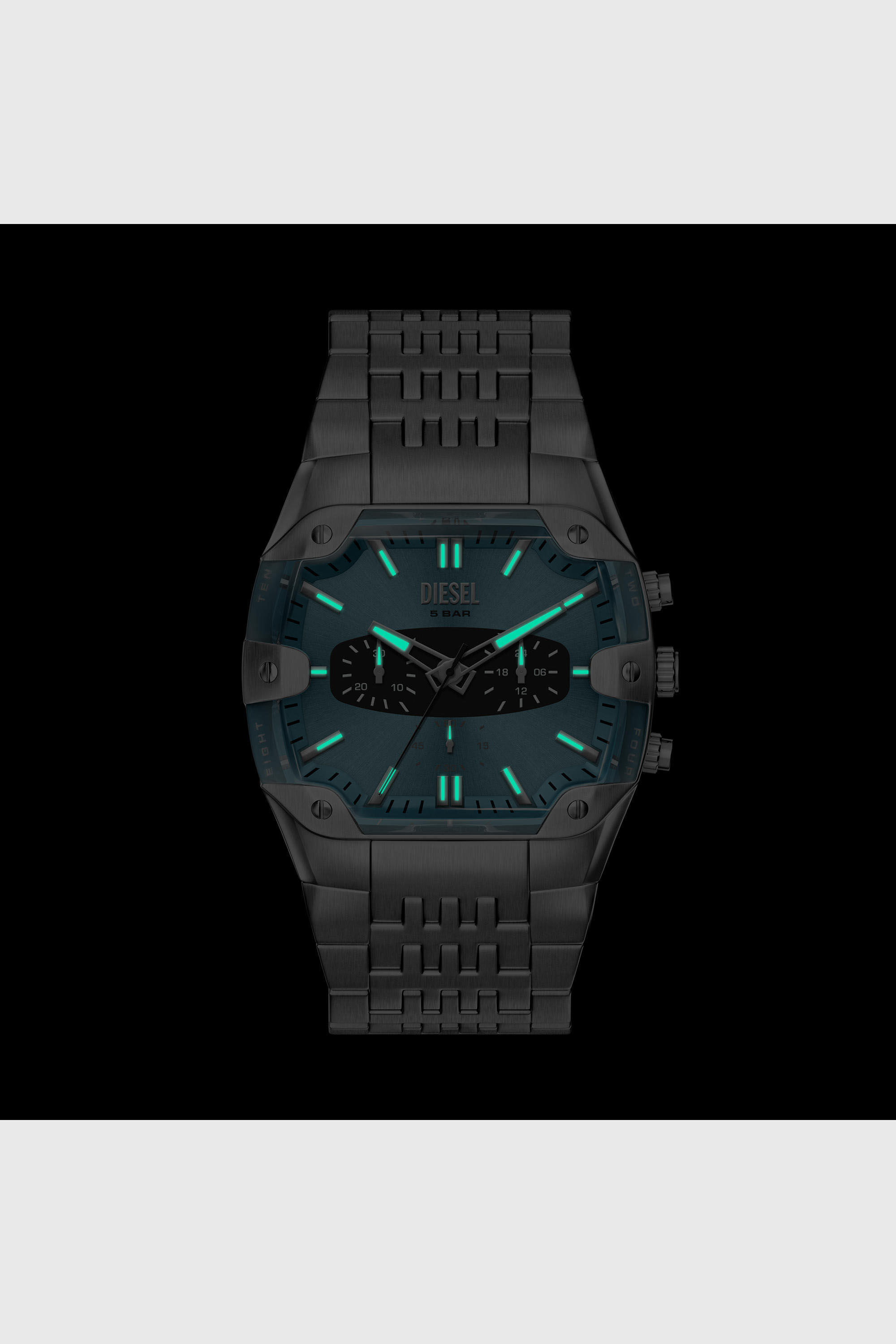 Men's Spiked cushion stainless steel watch | Silver | Diesel IT