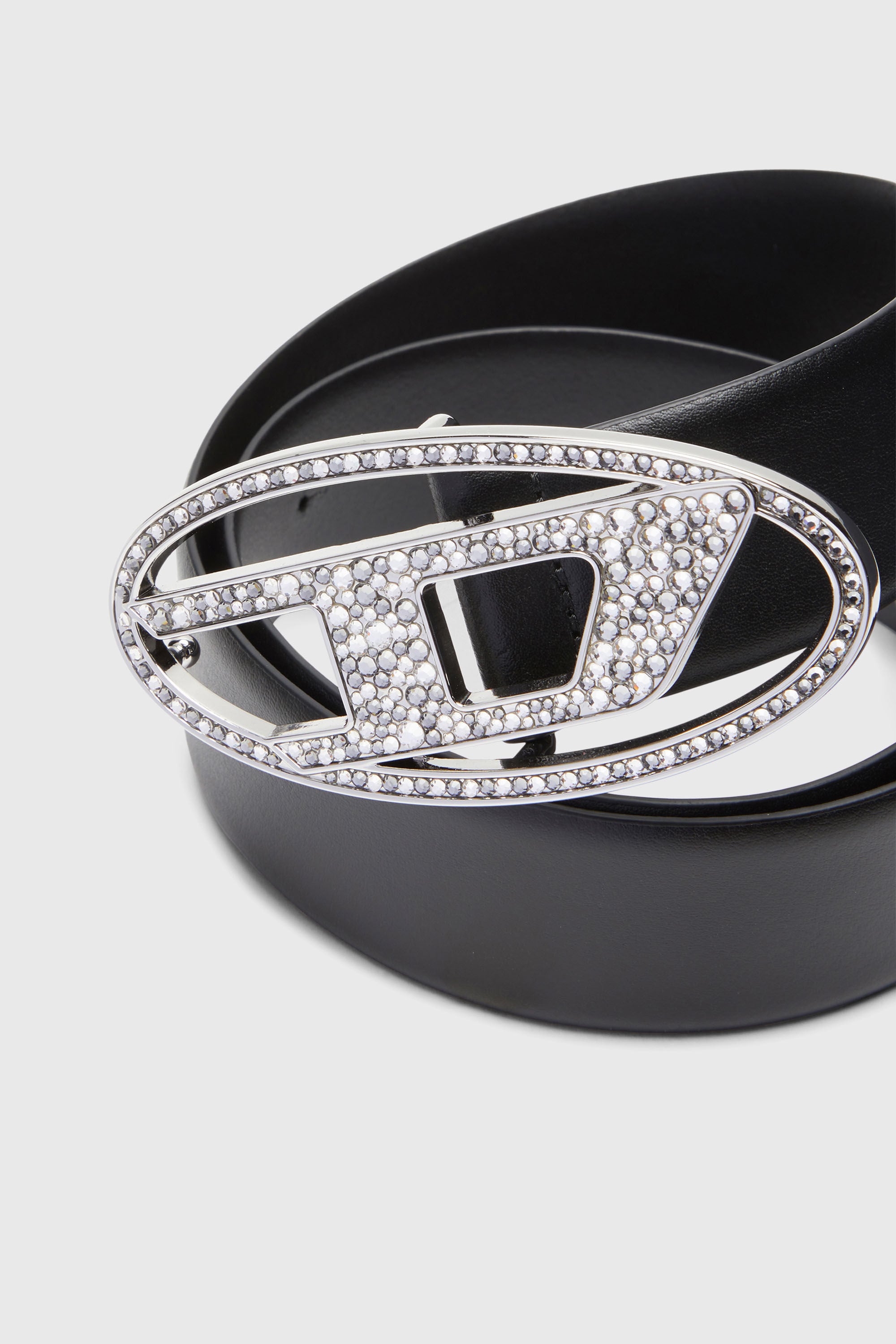 Diesel - B-1DR STRASS, Cintura 4 cm in pelle con fibbia gioiello Donna in Nero - 3