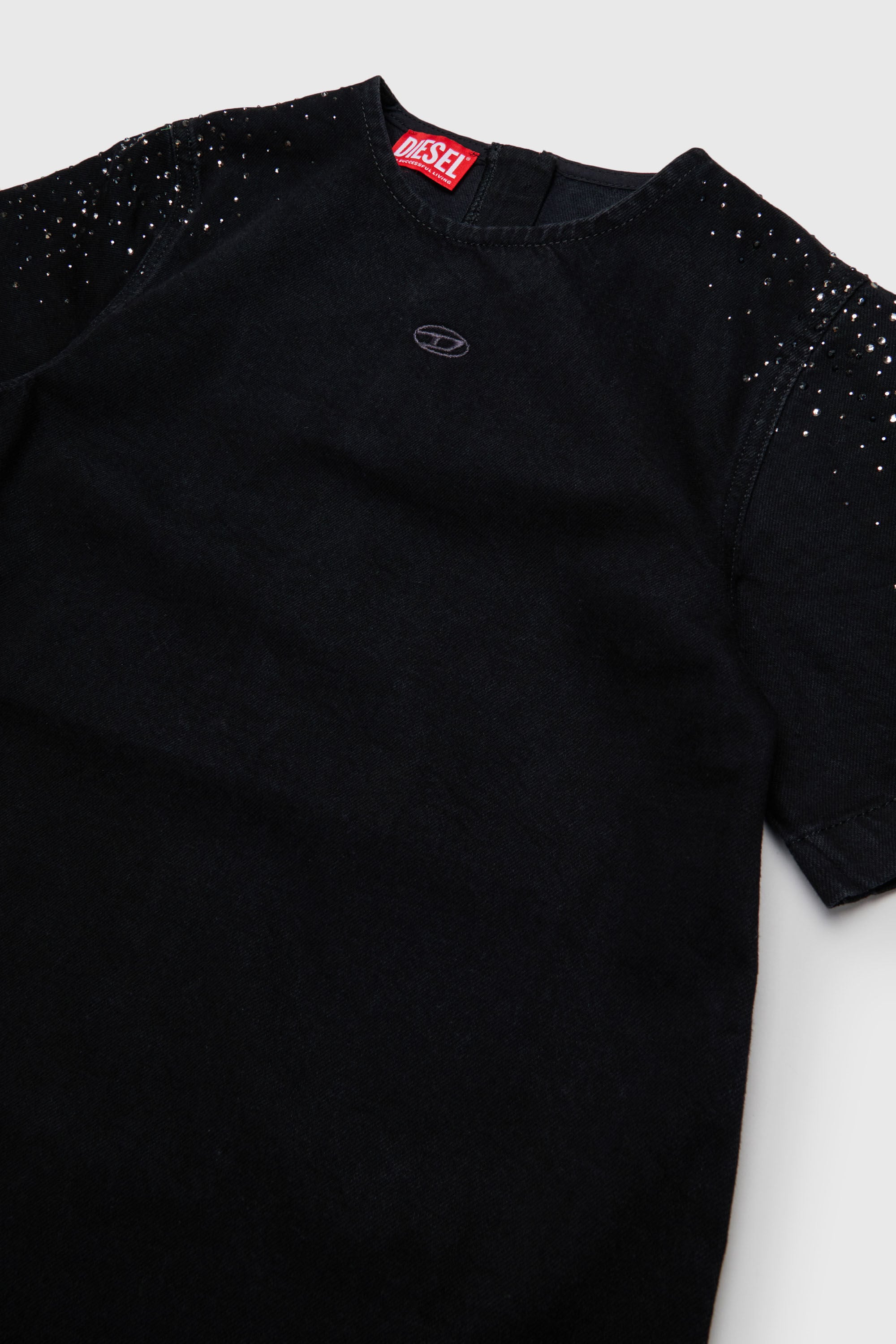 Diesel - DILBY, Abito T-shirt con dettagli di strass Donna in Nero - 3