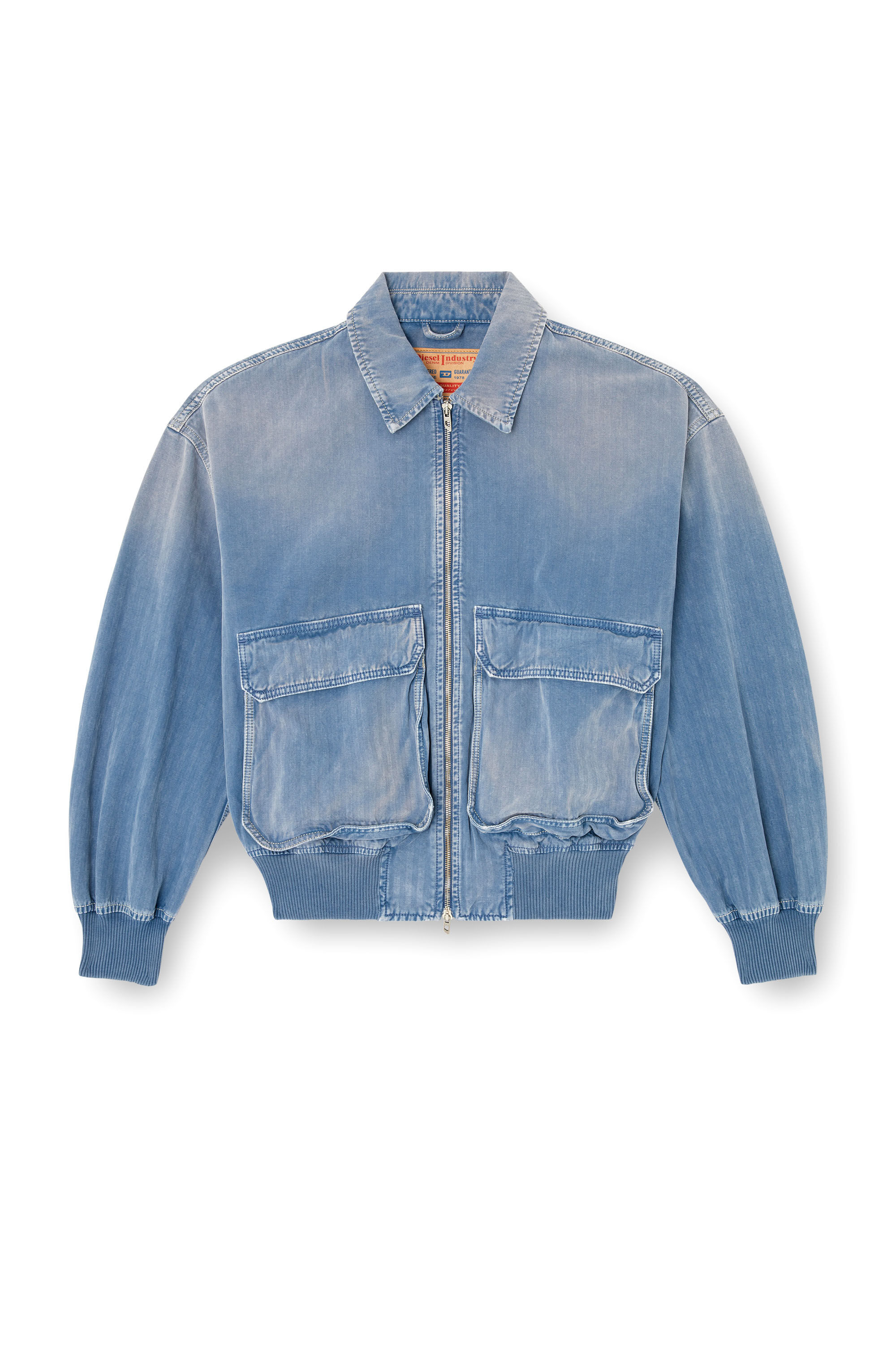 Diesel - D-KURZ, Giacca in denim colorato herringbone Unisex in Blu - 2