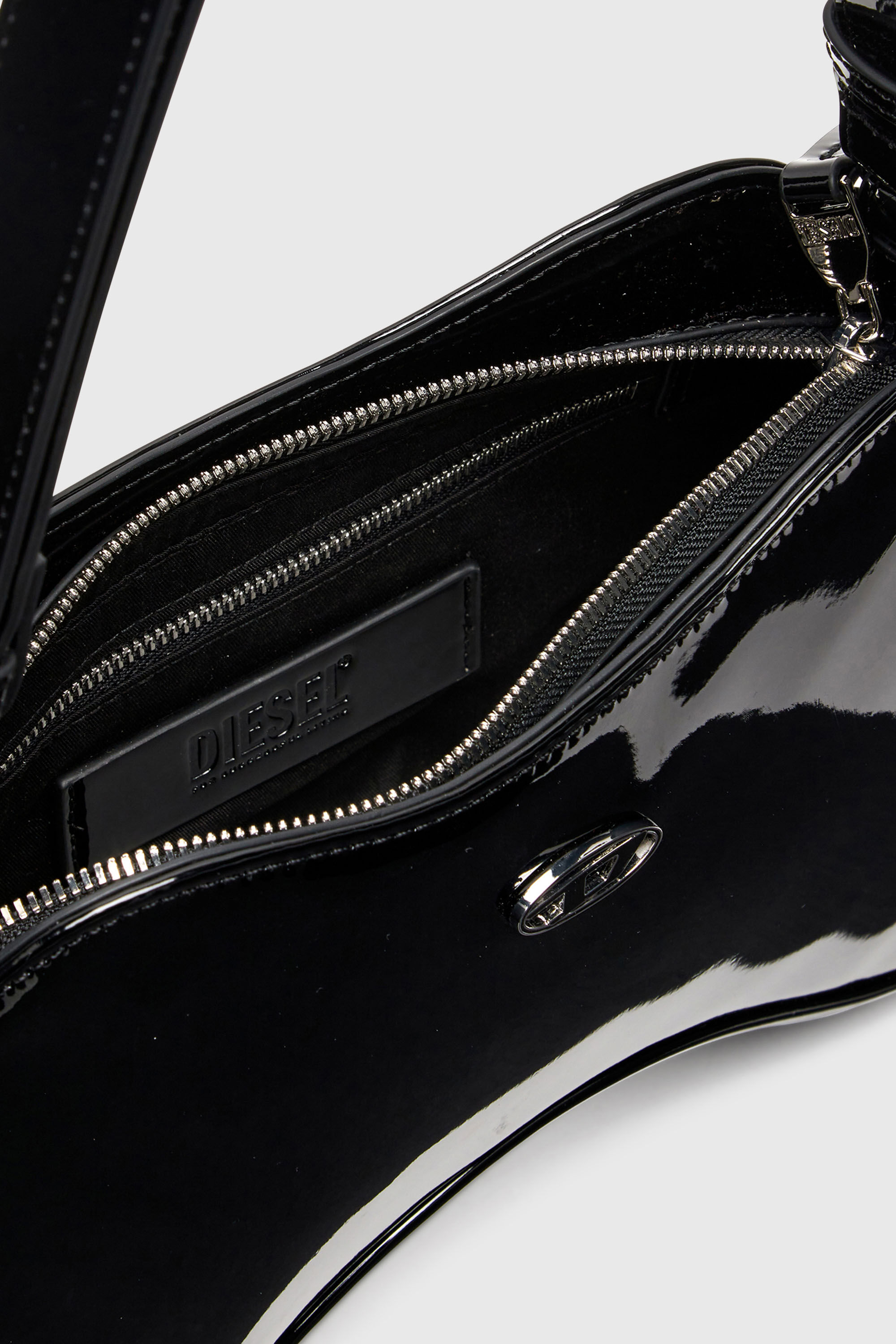 Diesel - PLAY SHOULDER, Play-Borsa a spalla lucida Donna in Nero - 4