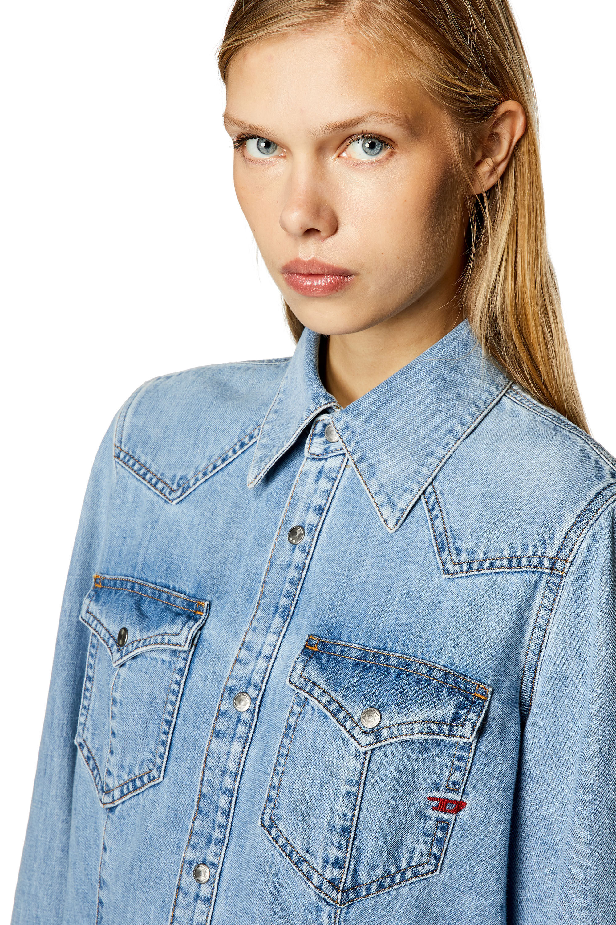 Camicia Western in denim Donna Blu Diesel