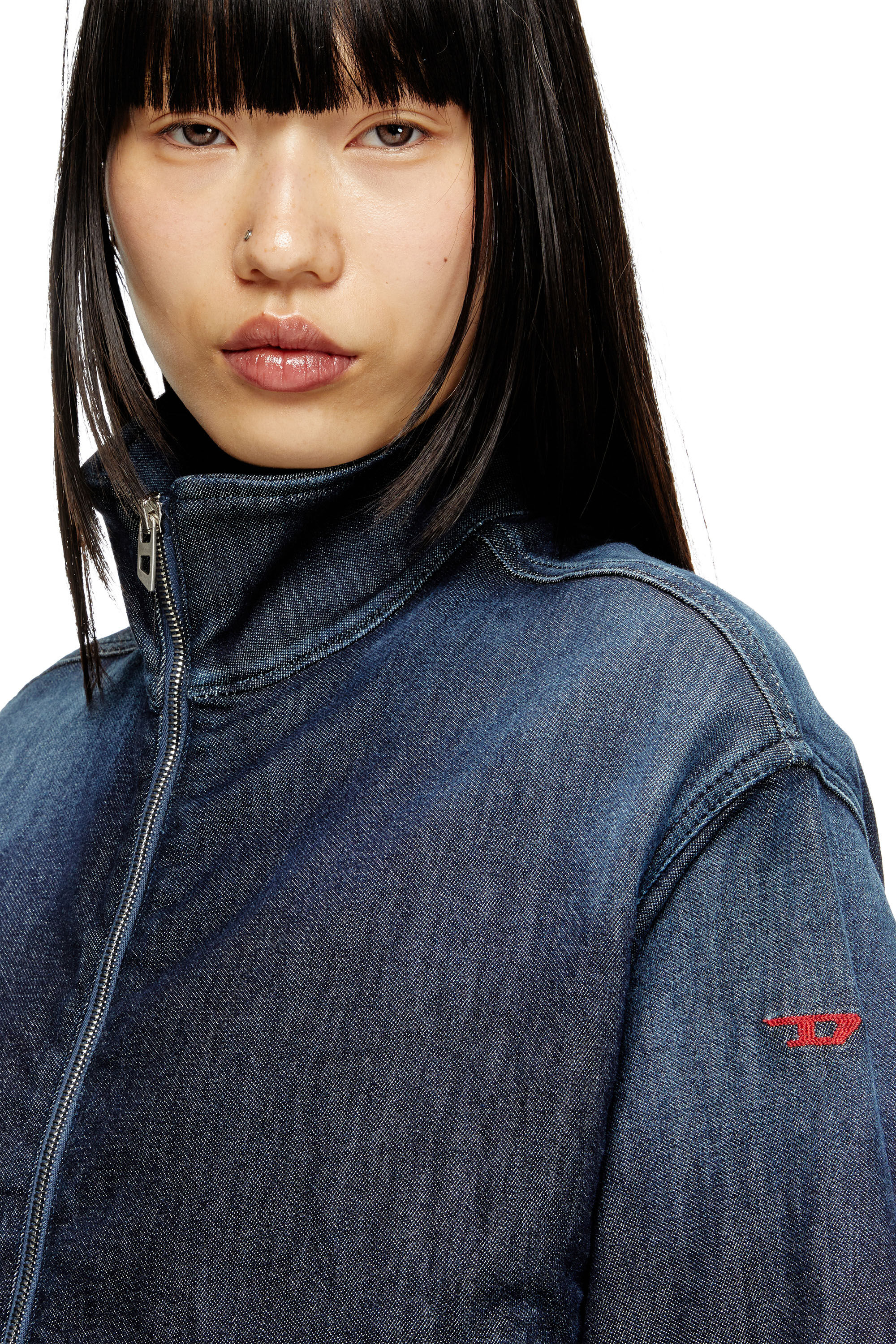 Diesel - DE-SANDERZ JOGG, Giacca a collo alto in JoggJeans Donna in Blu - 5