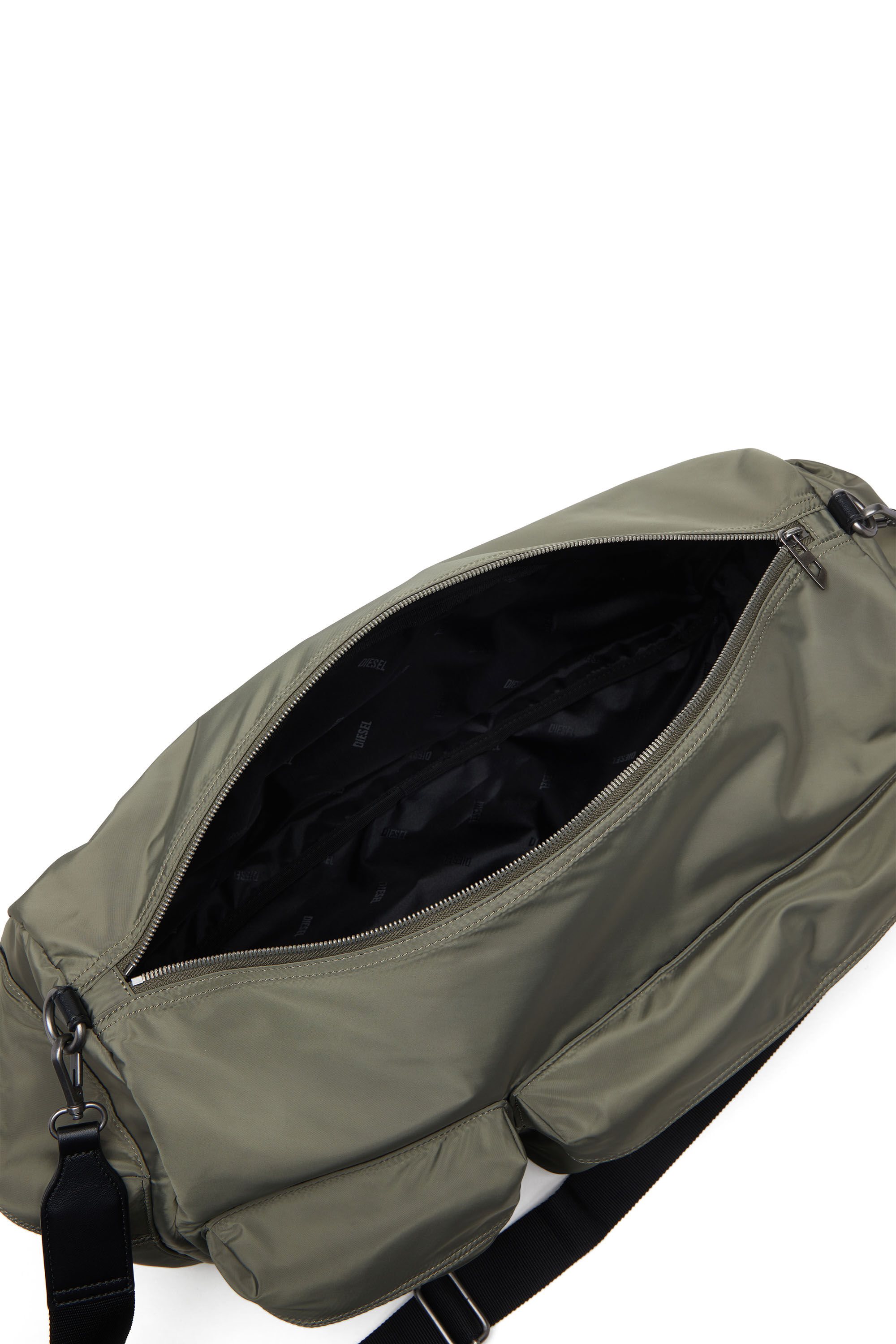 Diesel - MULTI-PKTS DUFFLE X, Multi-Pkts-Borsa arricciata multitasca in tessuto utility Unisex in Verde - 2