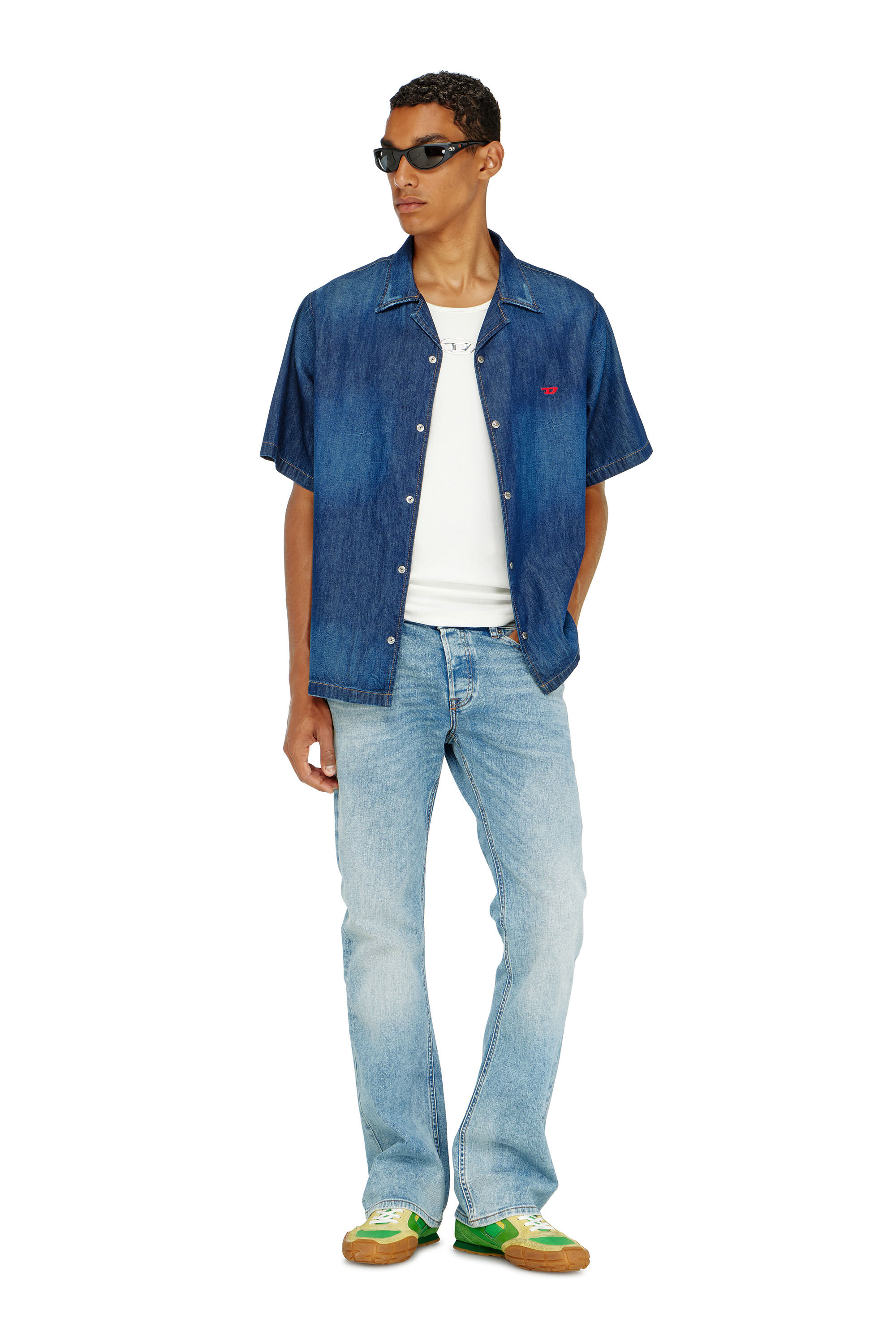 Diesel - D-NABIL-D, Camicia in denim a maniche corte Uomo in Blu - 1