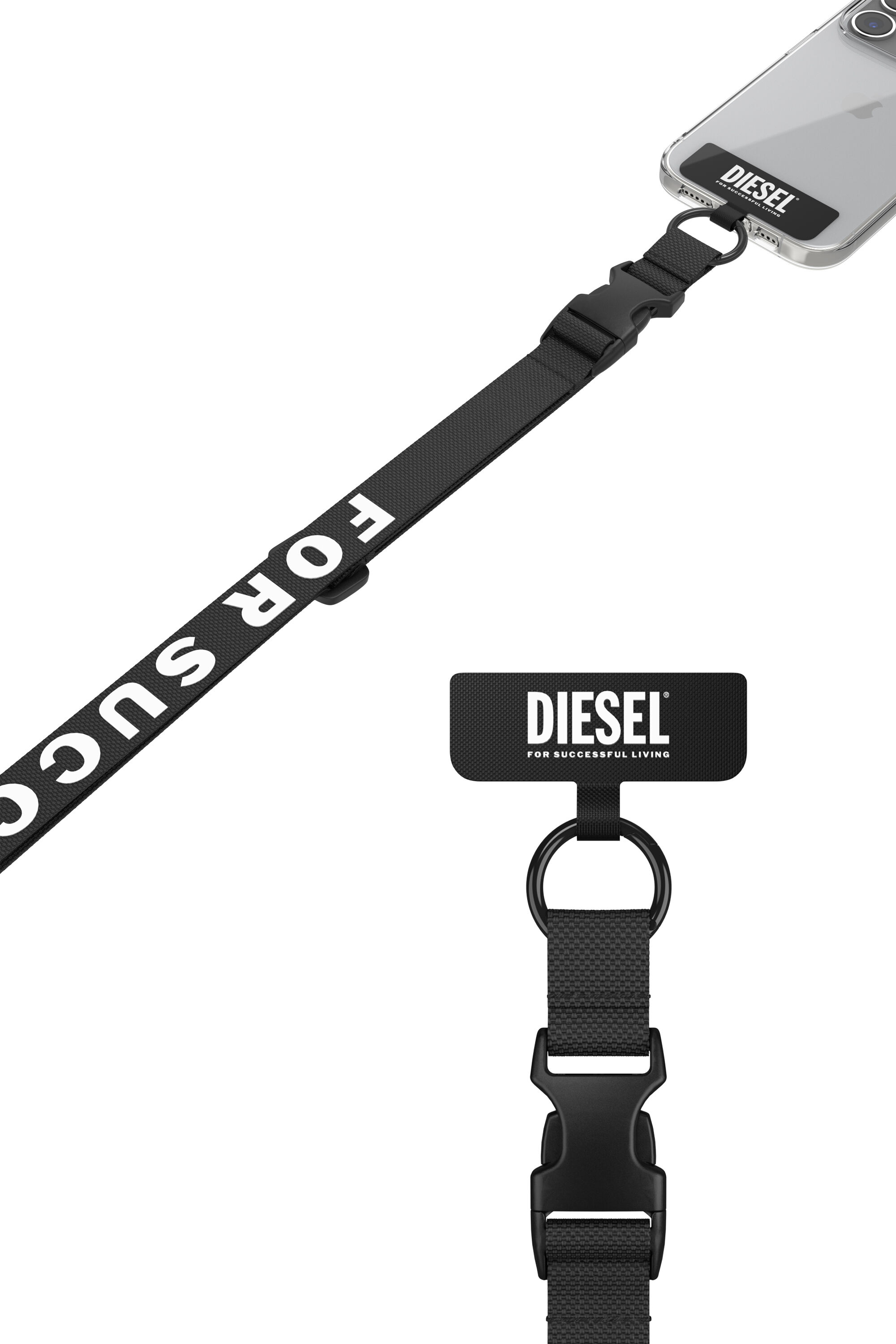 Diesel - 52944 UNIVERSAL NECKLACE, Unisex Cordino universale portasmartphone in Nero - Image 4