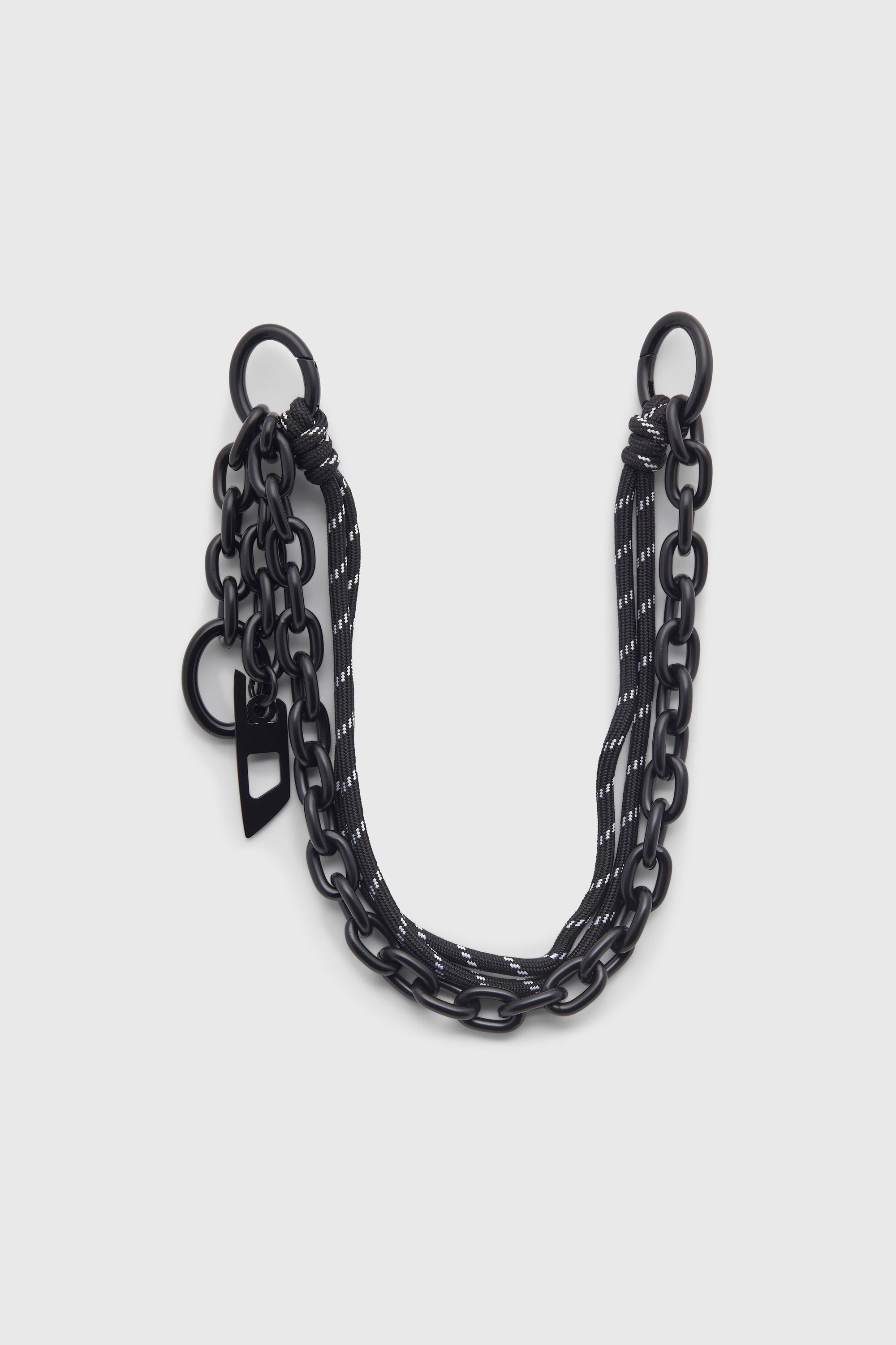 Diesel - CHAIN-D L, Charm in catena e corda Unisex in Nero - 1